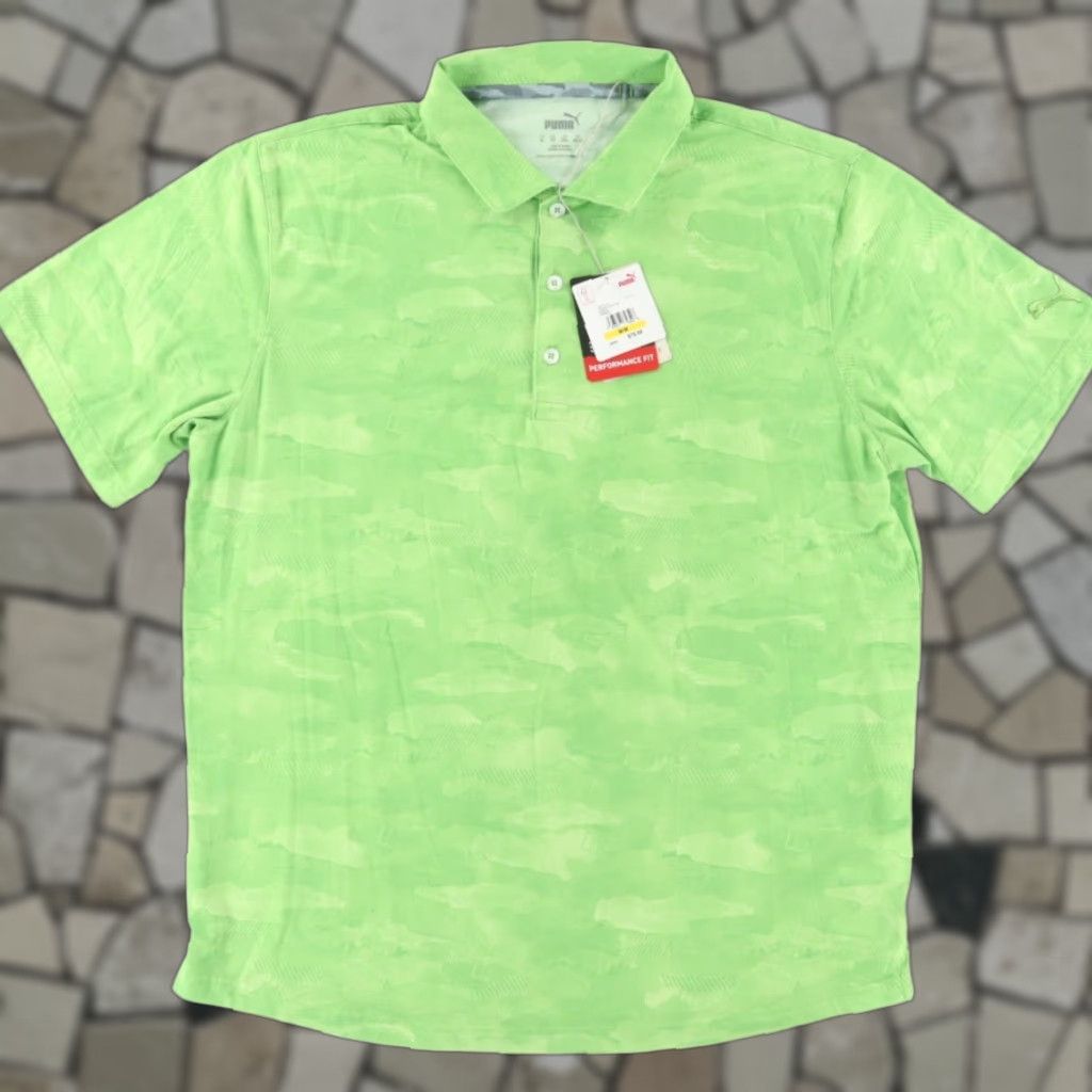 Puma Puma Shirt Green Men's XL Solarized Camo Stretch Polyester Polo Shirt US? Size US XL / EU 56 / 4 - 1 Thumbnail