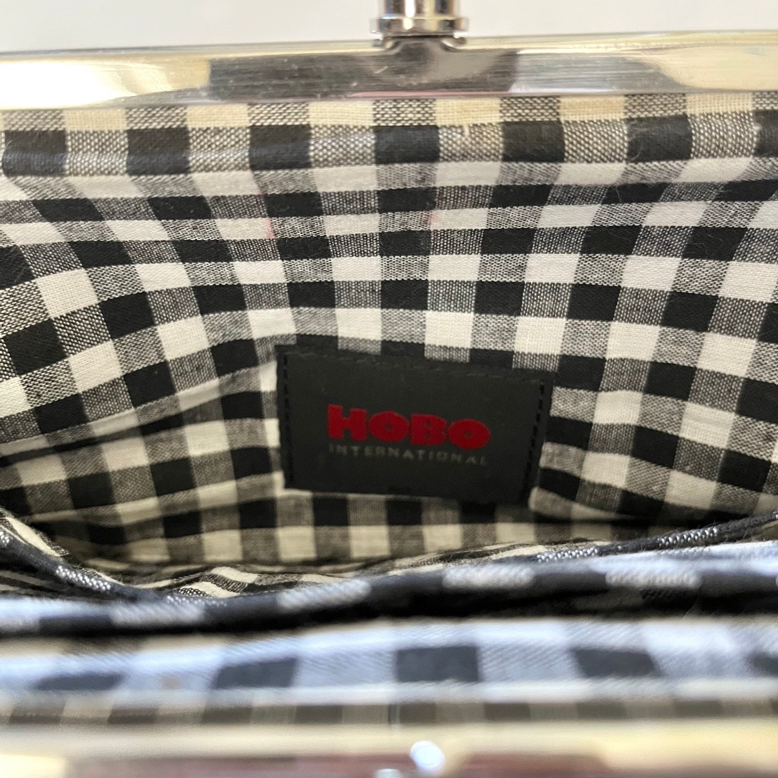 Hobo HOBO Lauren Black Crinkle Patent Leather Double-Frame Wallet Size ONE SIZE - 5 Thumbnail