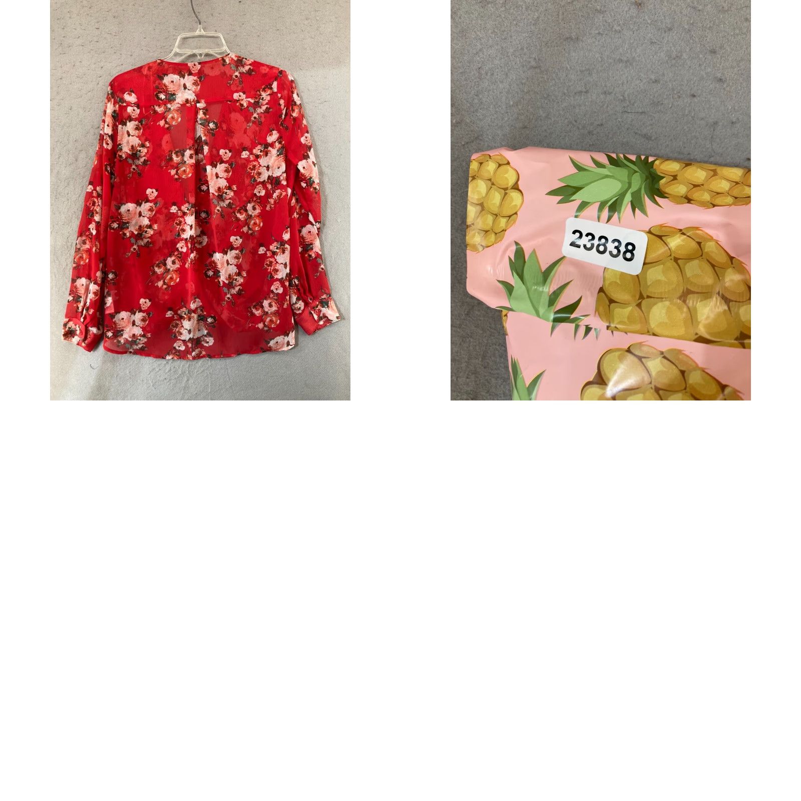 Vintage KUT from the Kloth Blouse Womens Medium Red Floral Sheer Long Sleeve V-Neck Chic Casual Shirt Size M / US 6-8 / IT 42-44 - 8 Thumbnail