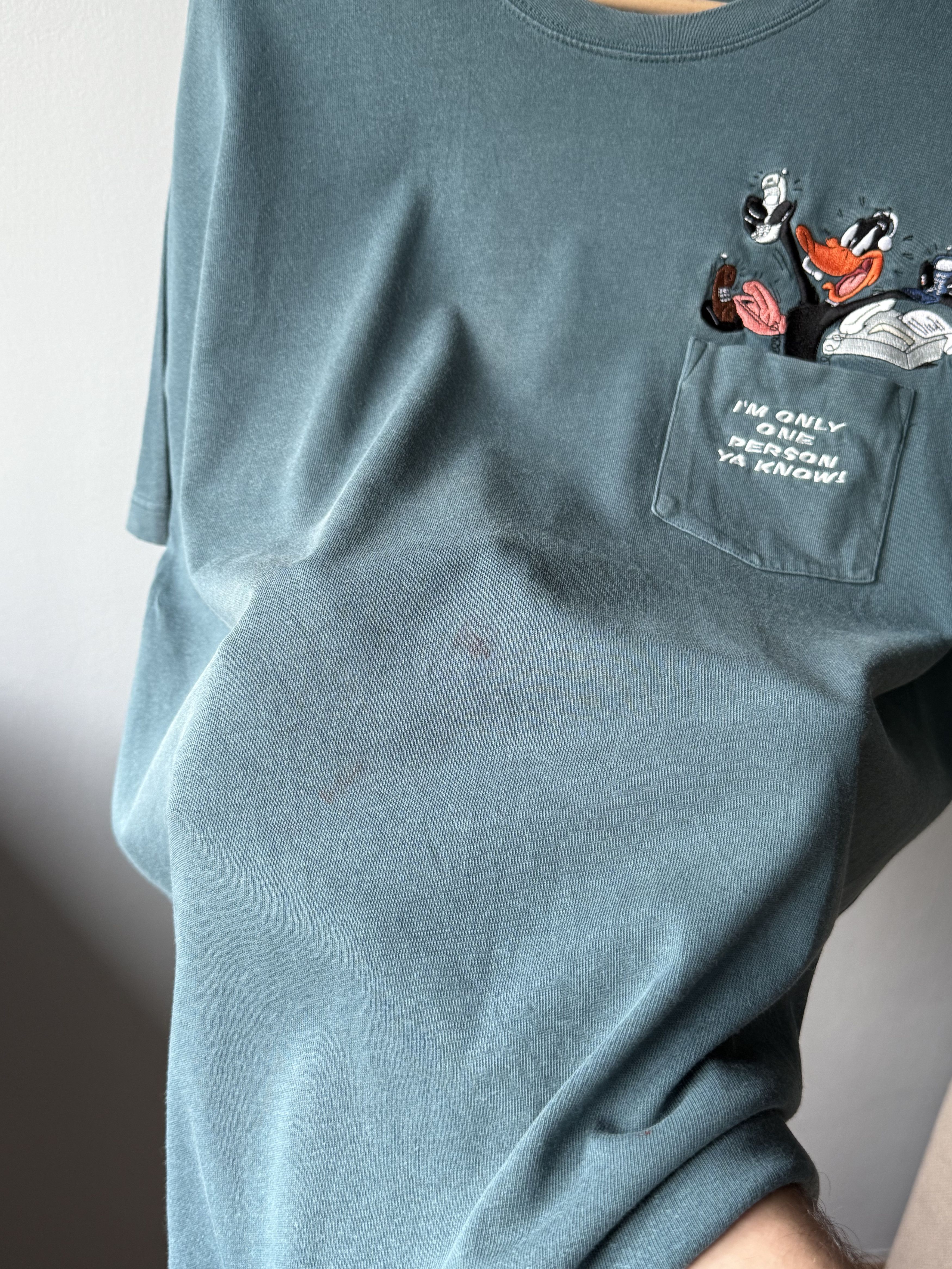 Warner Bros Vintage Warner Bros. Looney Tunes Embroidered Pocket T-Shirt Size US XL / EU 56 / 4 - 8 Thumbnail