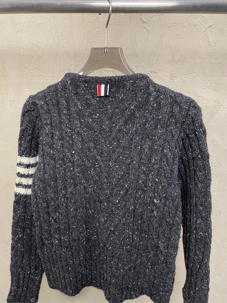 Thom Browne Thom Browne Dark grey woolen sweater with round mane Size M / US 6-8 / IT 42-44 - 4 Thumbnail