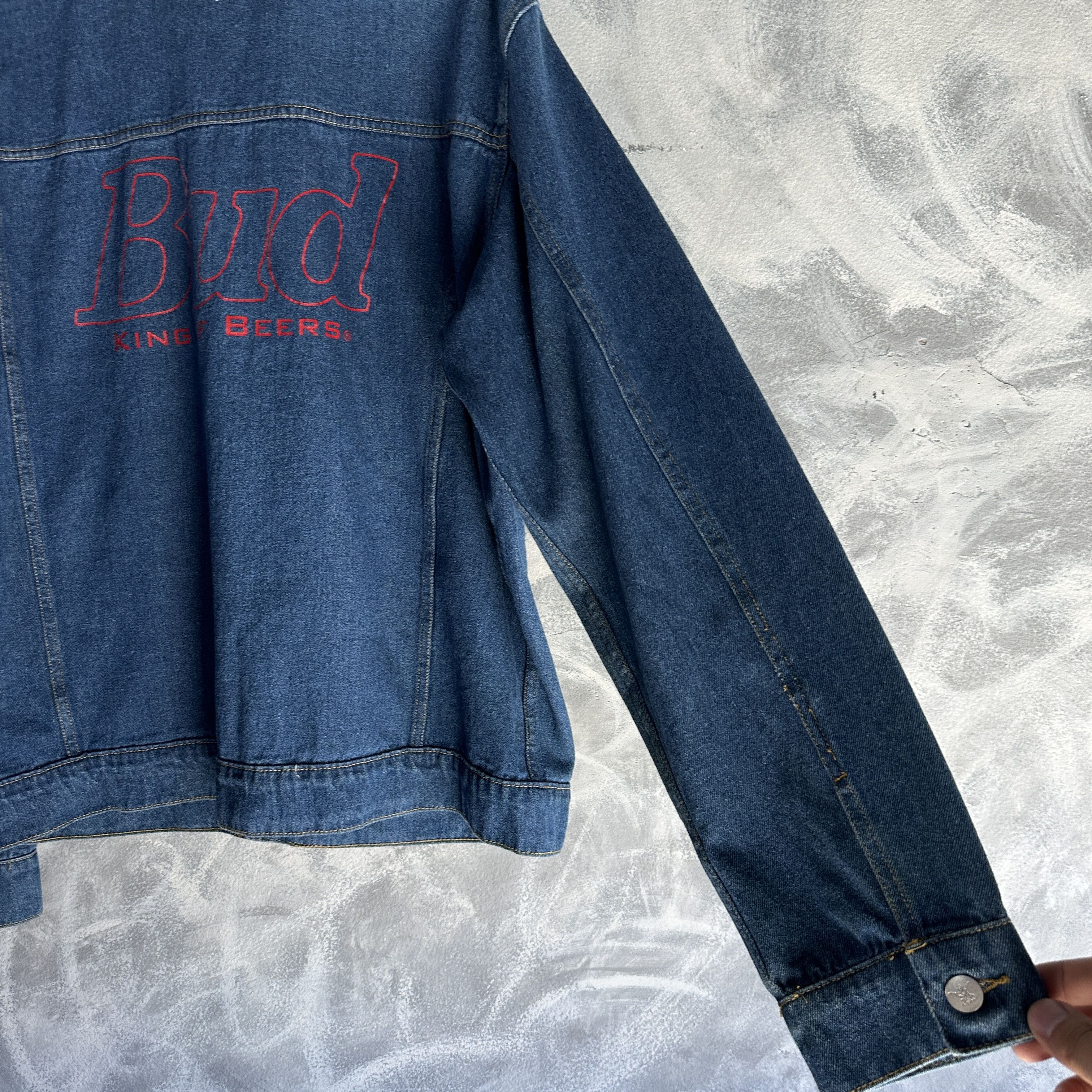 Budweiser Budweiser Bud King of Beers Denim Jacket Mens XL Blue NWT Size US XL / EU 56 / 4 - 12 Thumbnail