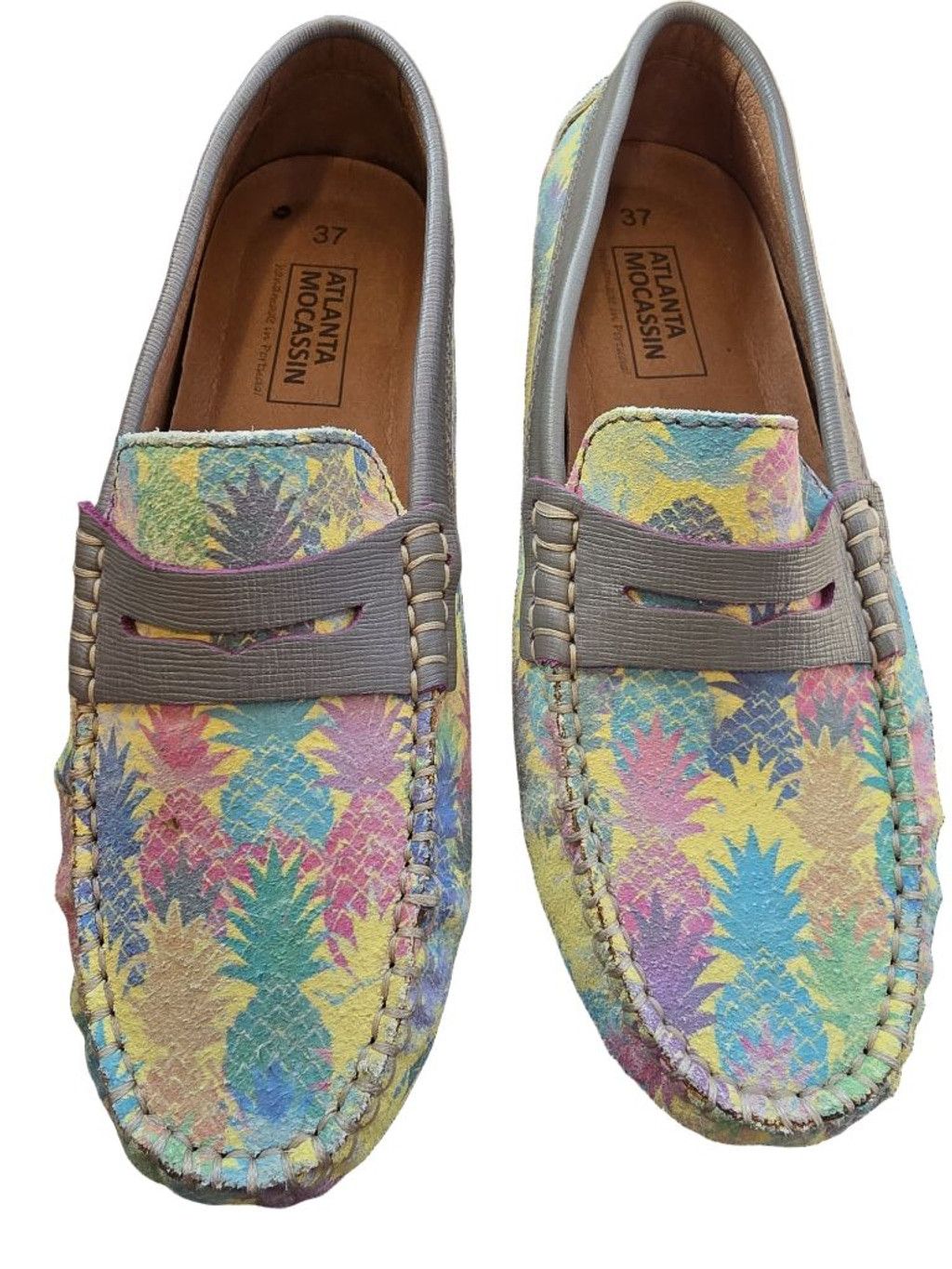 Other Atlanta Moccasin Pineapple Print Loafers Size 6.5 Yellow Size US 7 / IT 37 - 2 Thumbnail