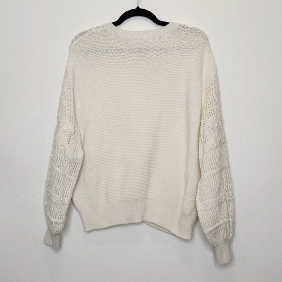 Anthropologie VINTAGE Anthropologie Shirt White L Crewneck Knit Top Women Size L / US 10 / IT 46 - 5 Thumbnail