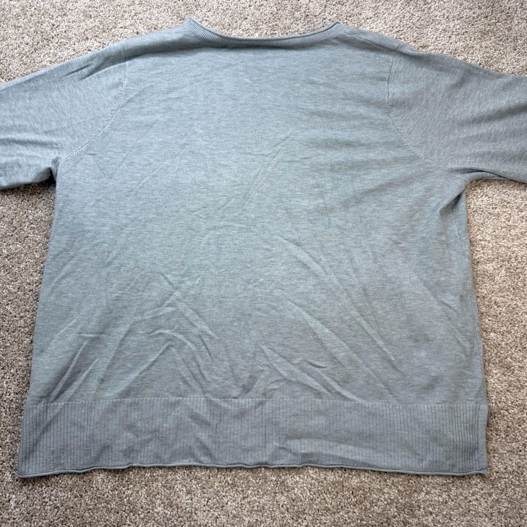 Vintage Vila Milano Sweater Womens 3X Green Crew Neck Lightweight Tight-Knit Pullover Size XXL / US 16-18 / IT 52-54 - 5 Thumbnail
