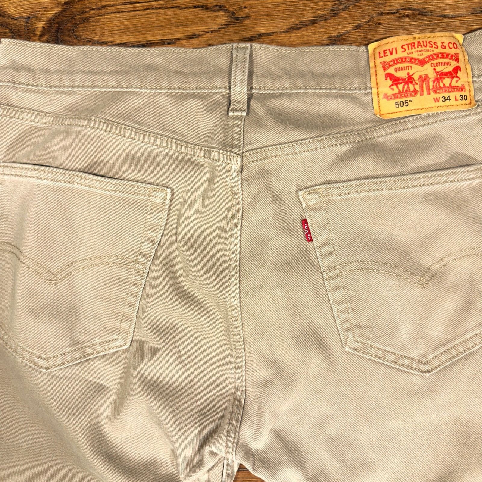 Levi's Levi's 505 Regular Straight Leg Jeans 34x30 Khaki Chinchilla Size US 34 / EU 50 - 3 Thumbnail