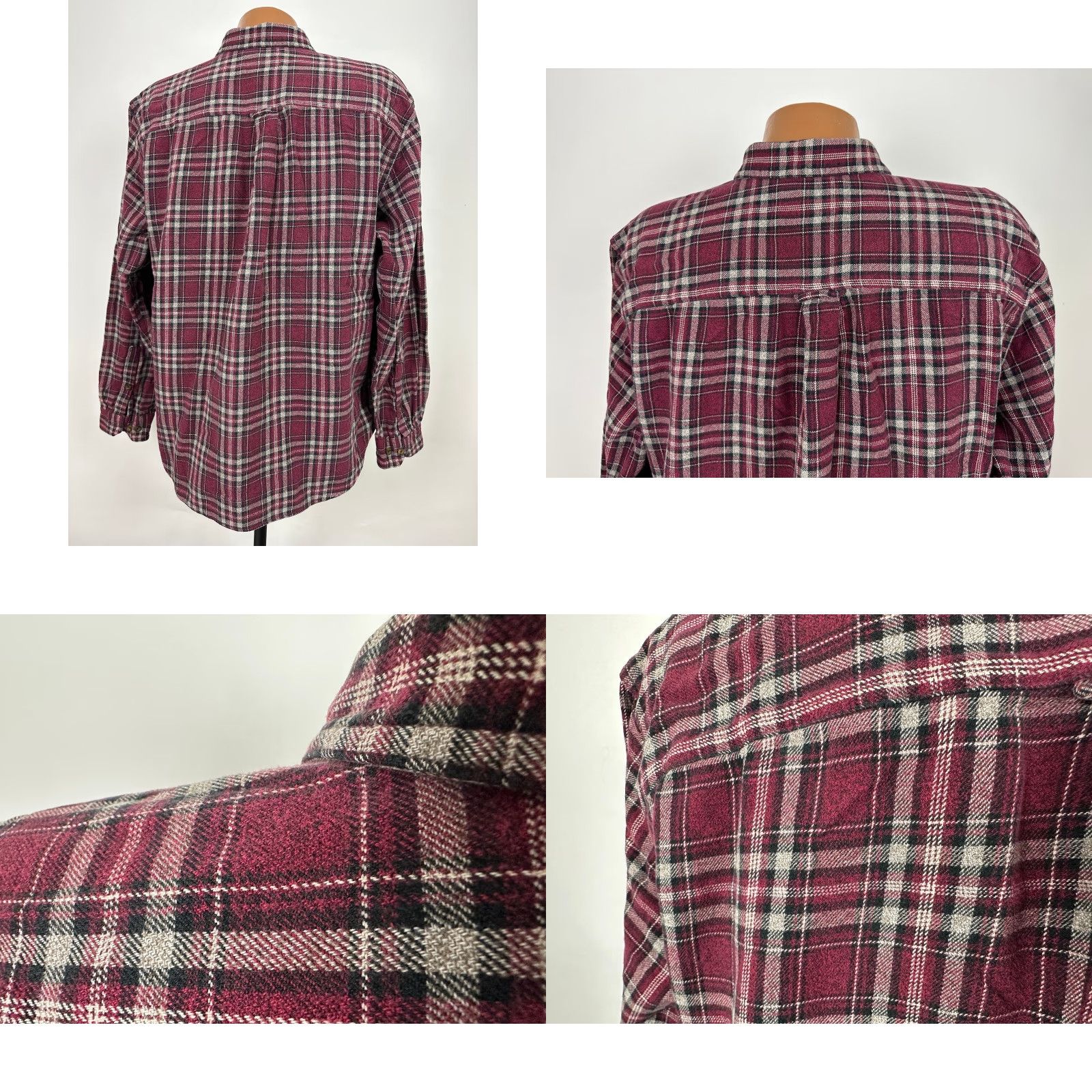 Vintage Woolrich Men XL Flannel Shirt Burgundy Plaid Midweight Cotton Outdoors Vintage-inspired Casual Dress Shirt Size US XL / EU 56 / 4 - 8 Thumbnail