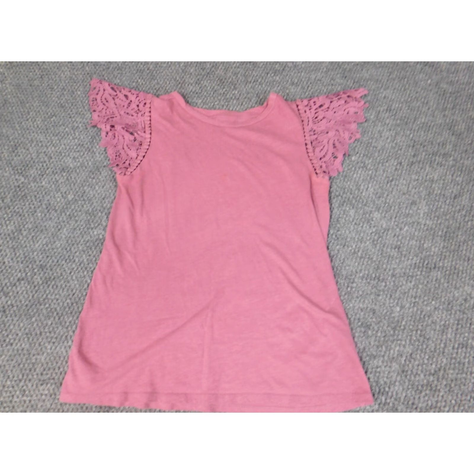 Ann Taylor Loft Ann Taylor Blouse Shirt Womens Petites Pink XS PXS Short Sleeve Crew Neck Pullover Solid Button Casual Stretch Size XS / US 0-2 / IT 36-38 - 3 Thumbnail