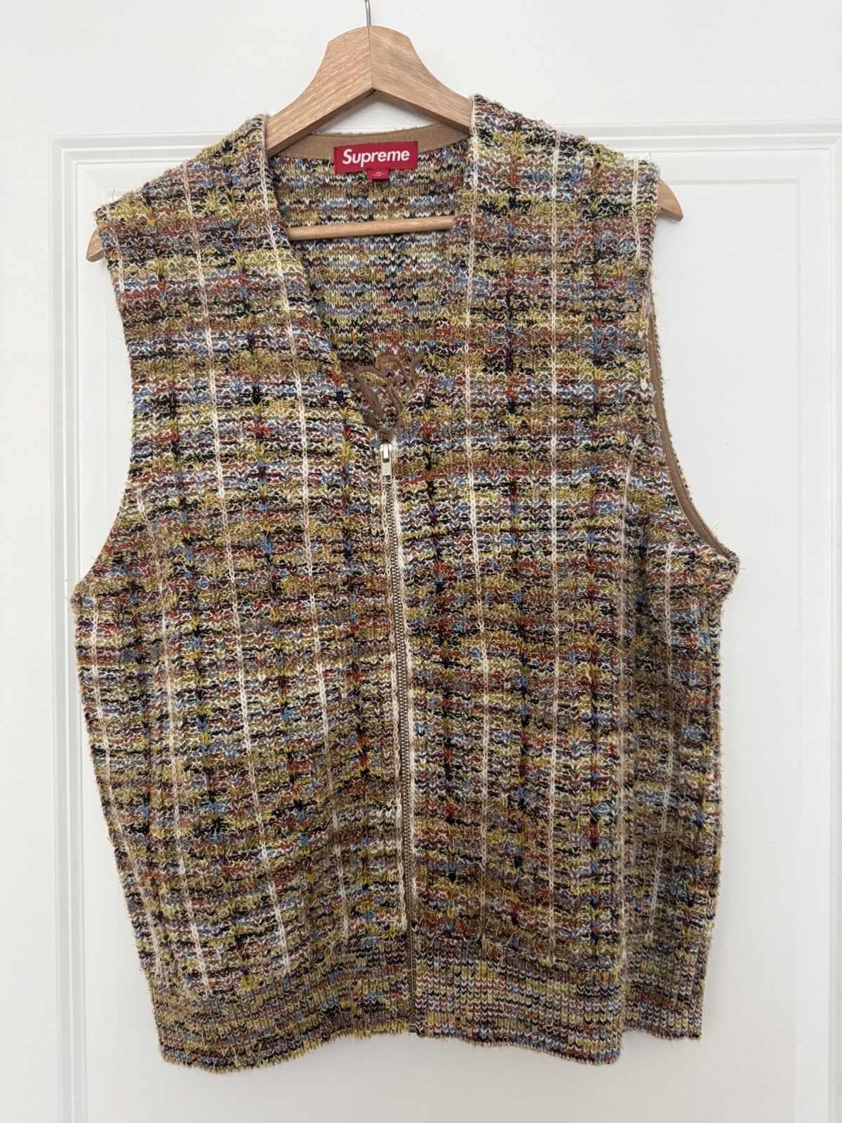 Supreme SS24 Brushed Argyle Zip Up Vest | Grailed