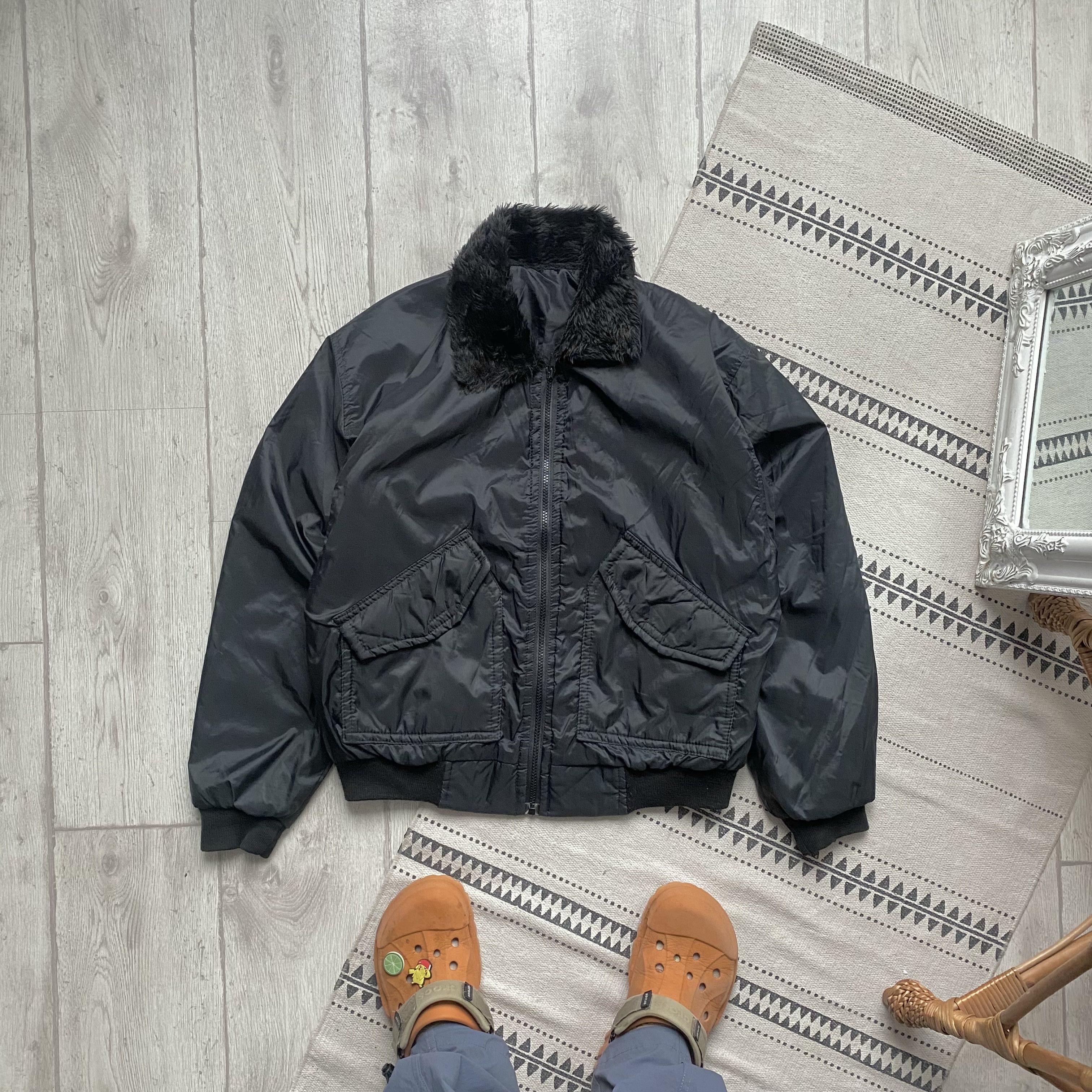Japanese Brand Vintage 90s Flayer Bomber MA 1 jacket Light faux fur Size US S / EU 44-46 / 1 - 1 Thumbnail