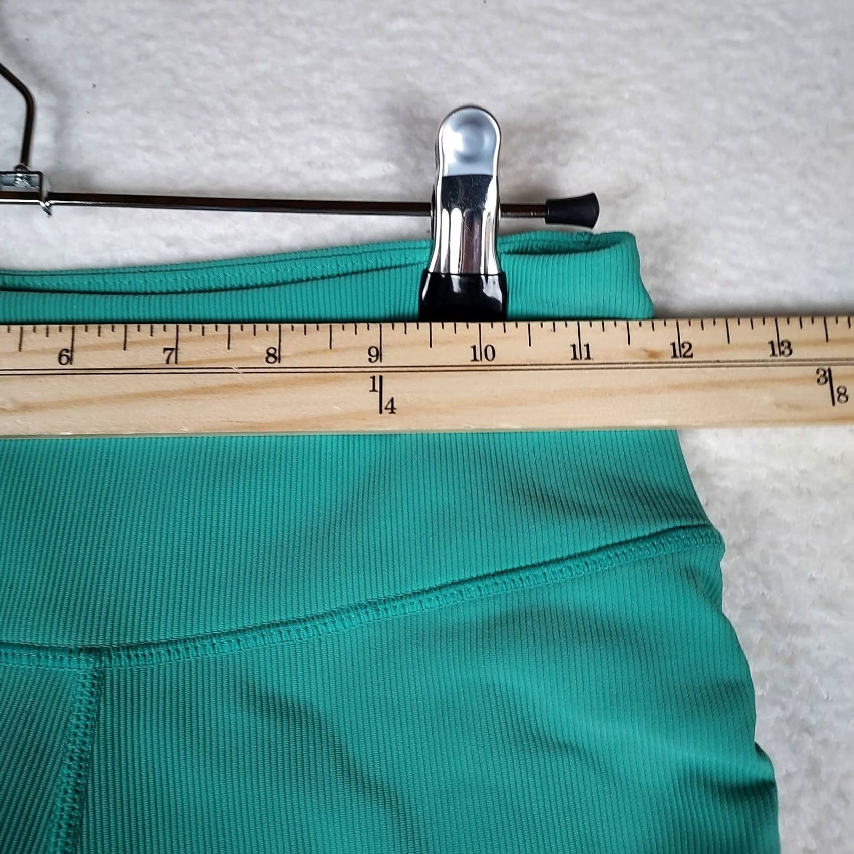 Vintage Wilo The Label Biker Shorts Womens M Teal Ruched High Rise Spandex Activewear Gym Training Summer Spring Womens Size 32" / US 10 / IT 46 - 6 Thumbnail