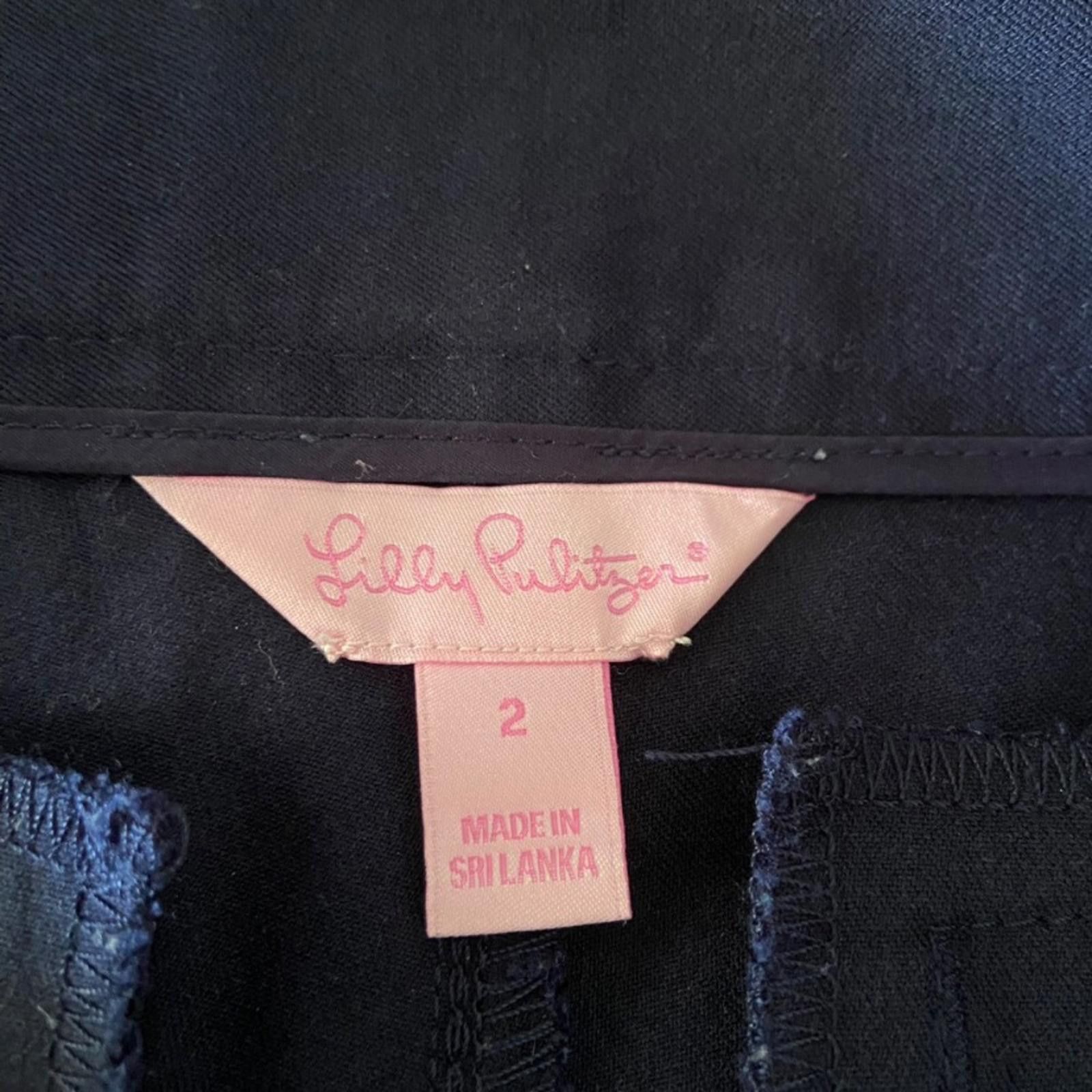 Designer Lilly Pulitzer Deep Blue Joette Stretch Womens Shorts Size 2 Size 26" / US 2 / IT 38 - 6 Thumbnail