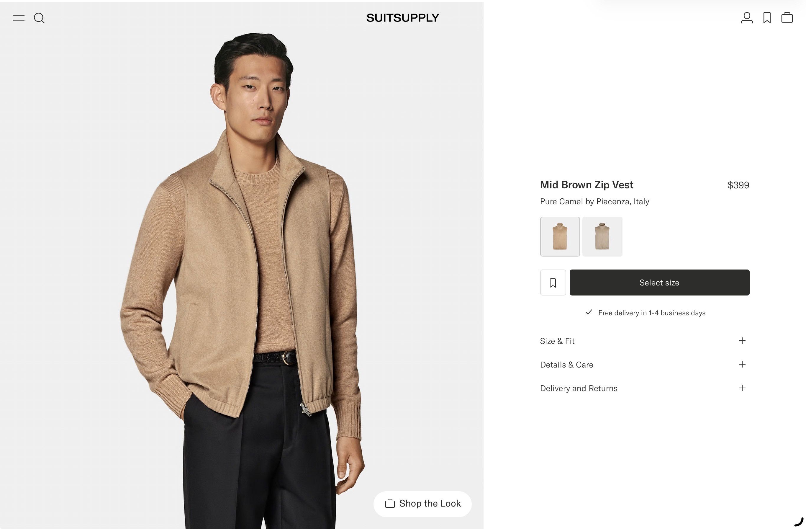 Suitsupply Camel Vest Size US M / EU 48-50 / 2 - 8 Thumbnail