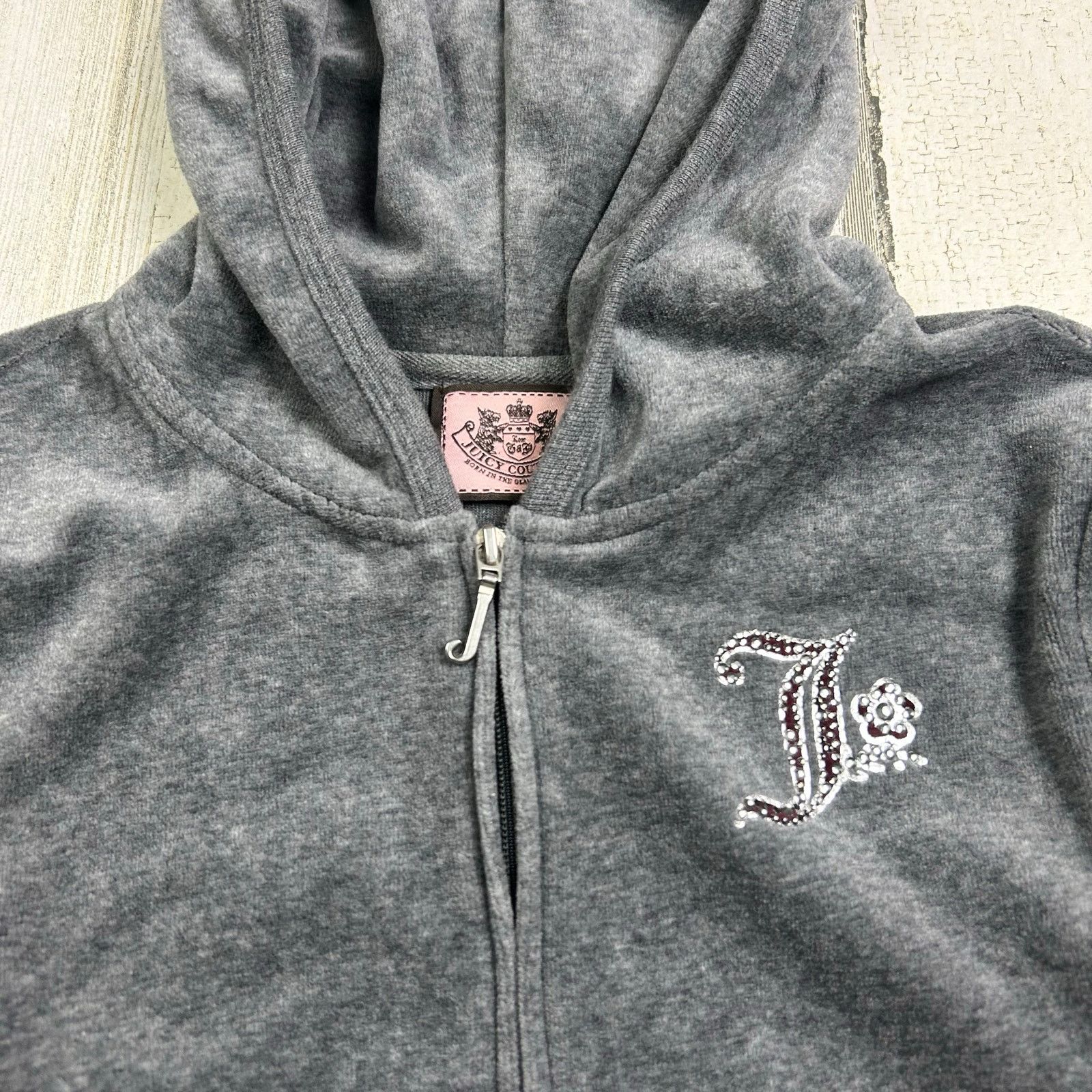 Juicy Couture Juicy Couture Rhinestone Encrusted Velour Robertson Hoodie Size S / US 4 / IT 40 - 4 Thumbnail