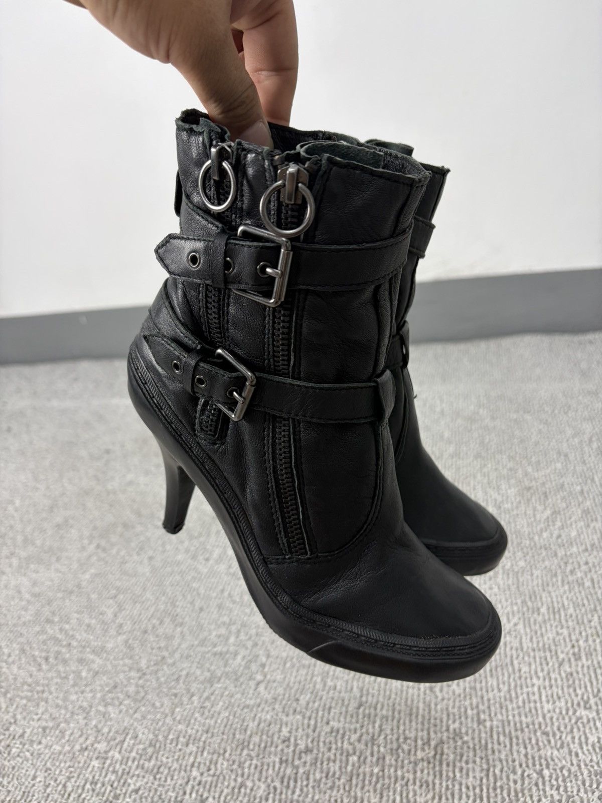 ASH Ash Heels Black Leather Buckled Sneaker Size 37 Size US 7 / IT 37 - 3 Thumbnail