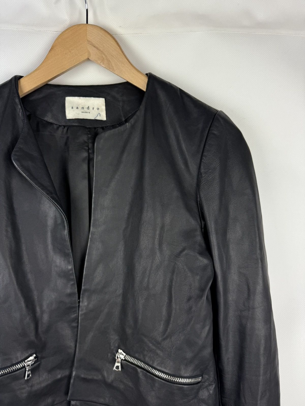 Sandro Sandro Paris Ladies Lamb Leather Biker Jacket Size ~ L Size L / US 10 / IT 46 - 5 Thumbnail