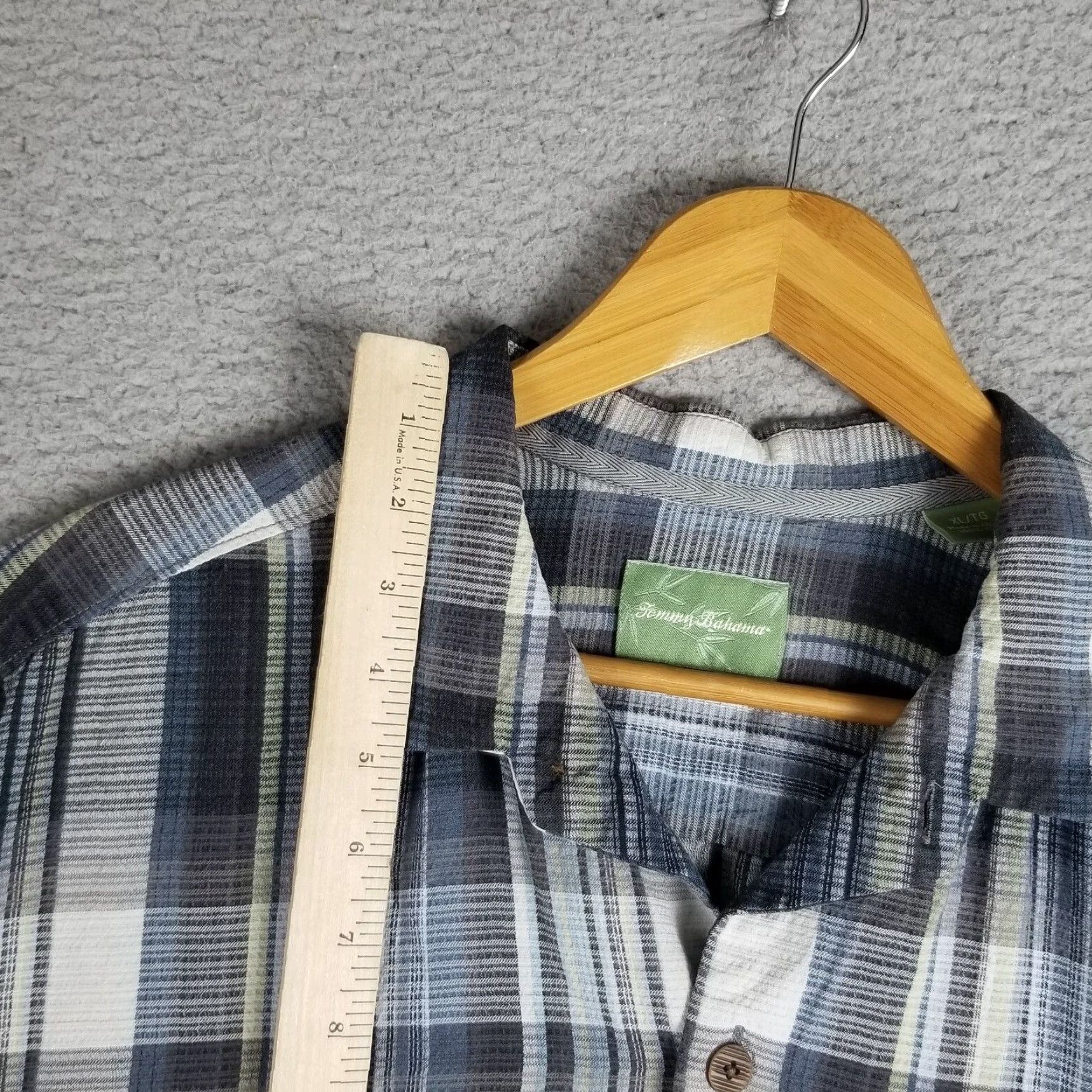 Tommy Bahama TOMMY BAHAMA Silk Camp Shirt Blue Plaid Short Sleeve XL Relaxed Fit Aloha Mens Size US XL / EU 56 / 4 - 4 Thumbnail