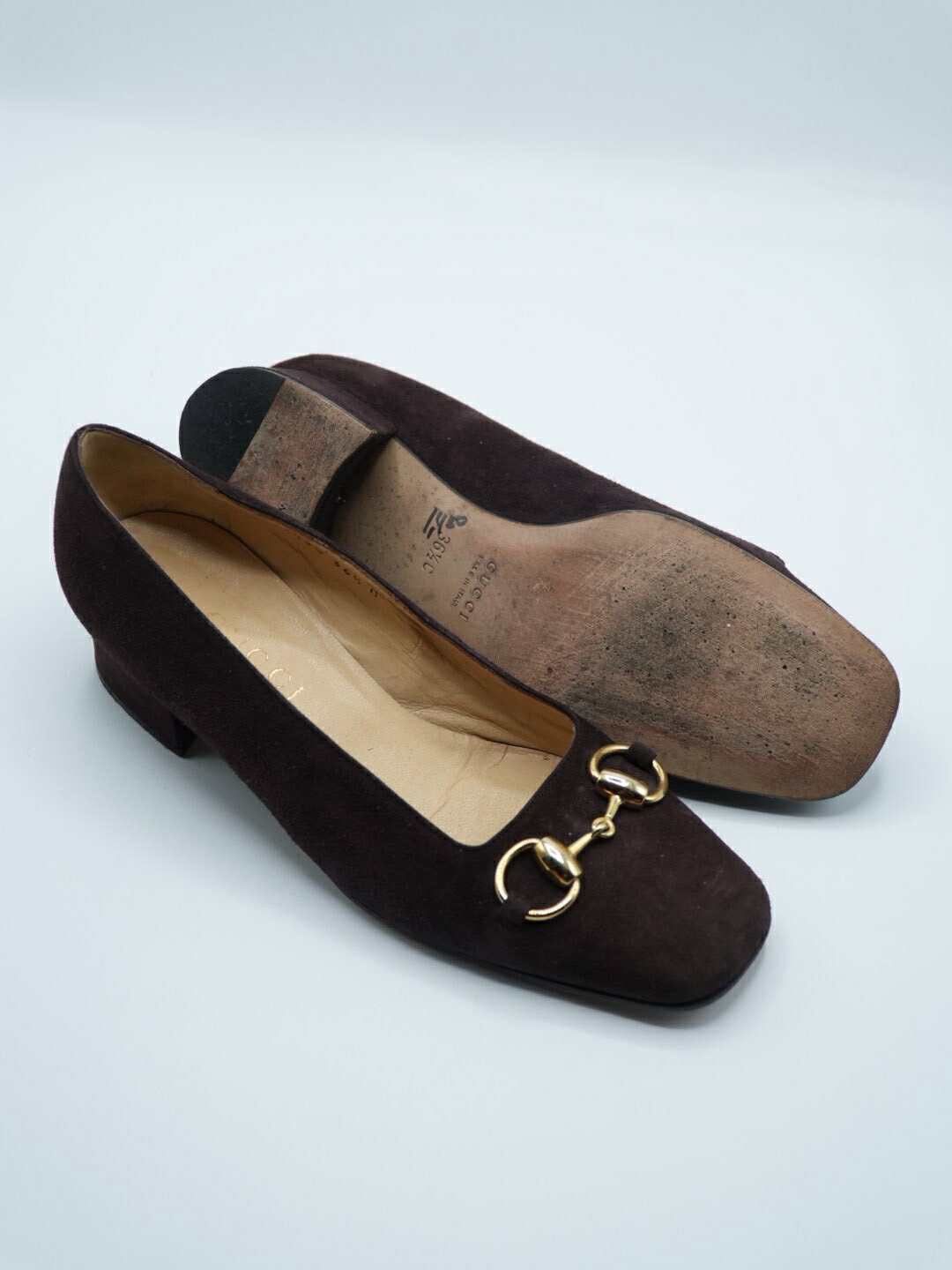 Gucci Gucci Brown Suede Horsebit Low-Heel Pumps Size US 6.5 / IT 36.5 - 5 Thumbnail
