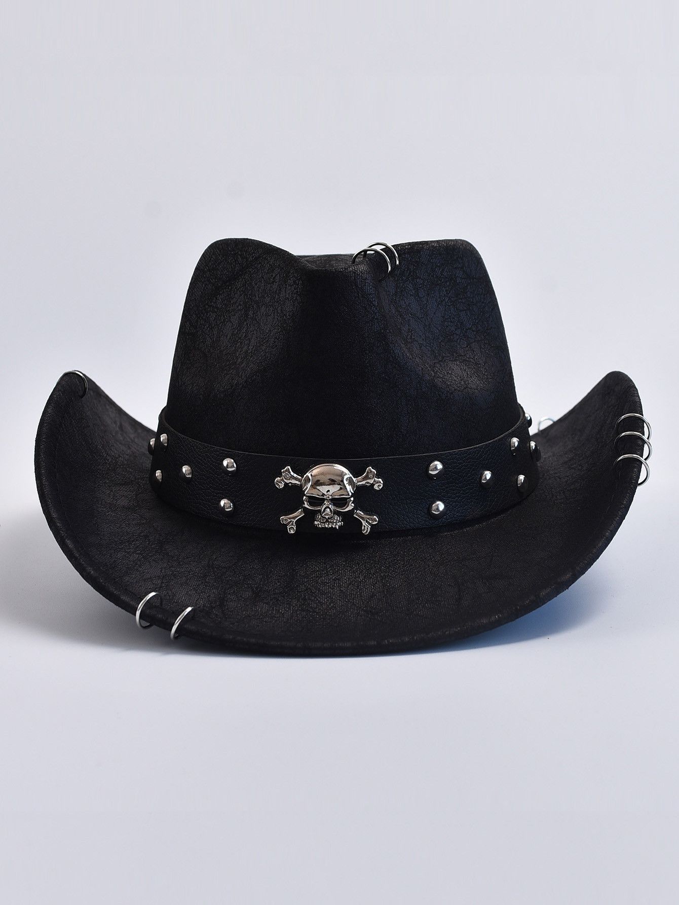 Japanese Brand × Vintage Faux Leather Vintage Western Cowboy Hat Size ONE SIZE - 1 Thumbnail