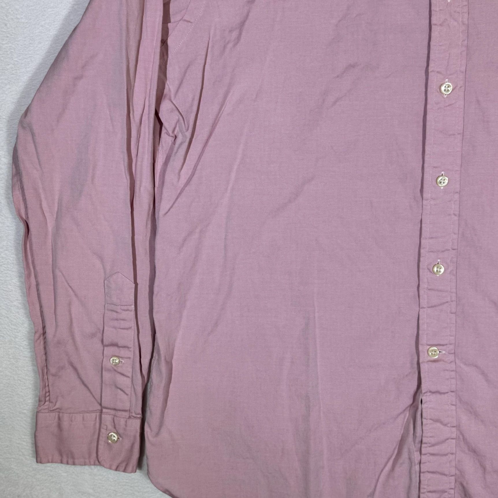 Ralph Lauren Ralph Lauren Shirt Mens 17 Pink Long Sleeve Button Down Dress Oxford Classic Shirt Men Pink 100% Cotton Size 46R - 4 Thumbnail