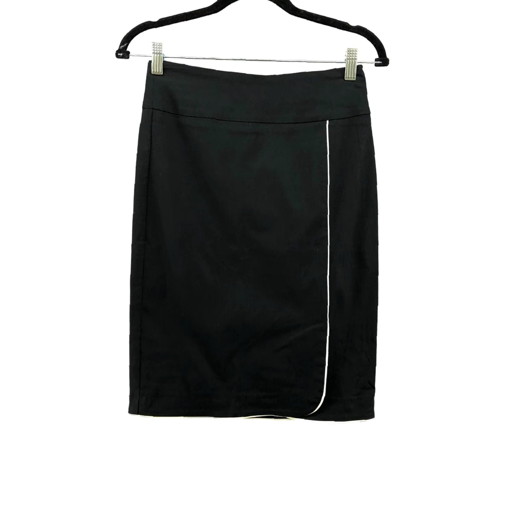 Vintage Margaret M Womens Black Pull On Stretch Pencil Skirt Size XS Workwear Comfort Size 26" / US 2 / IT 38 - 2 Thumbnail