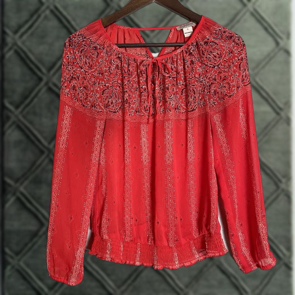 Lucky Brand **Lucky Brand Red Paisley Print Small Blouse** User: Lucky Brand Red Small Paisley Print Blouse Size S / US 4 / IT 40 - 1 Thumbnail