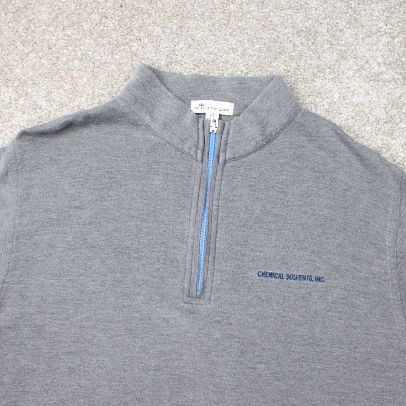 Peter Millar Peter Millar Sweatshirt Mens Large Gray 1/4 Zip Mock Neck Pullover L/S Sweater Size US L / EU 52-54 / 3 - 3 Thumbnail