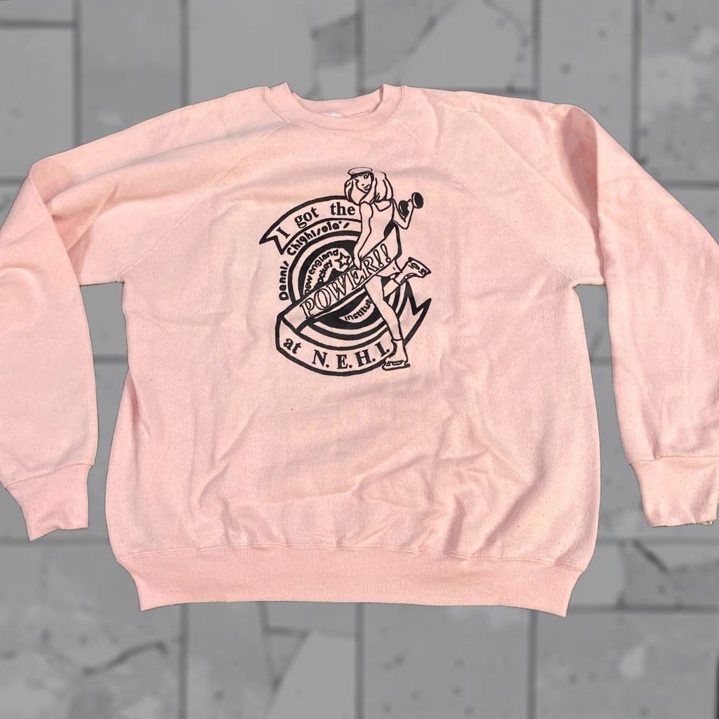 Vintage VINTAGE New England Hockey Institute Sweatshirt L Pink Chighisola N.E.H.I. Womens Pullover Crew Neck Long Sleeve Size L / US 10 / IT 46 - 1 Thumbnail