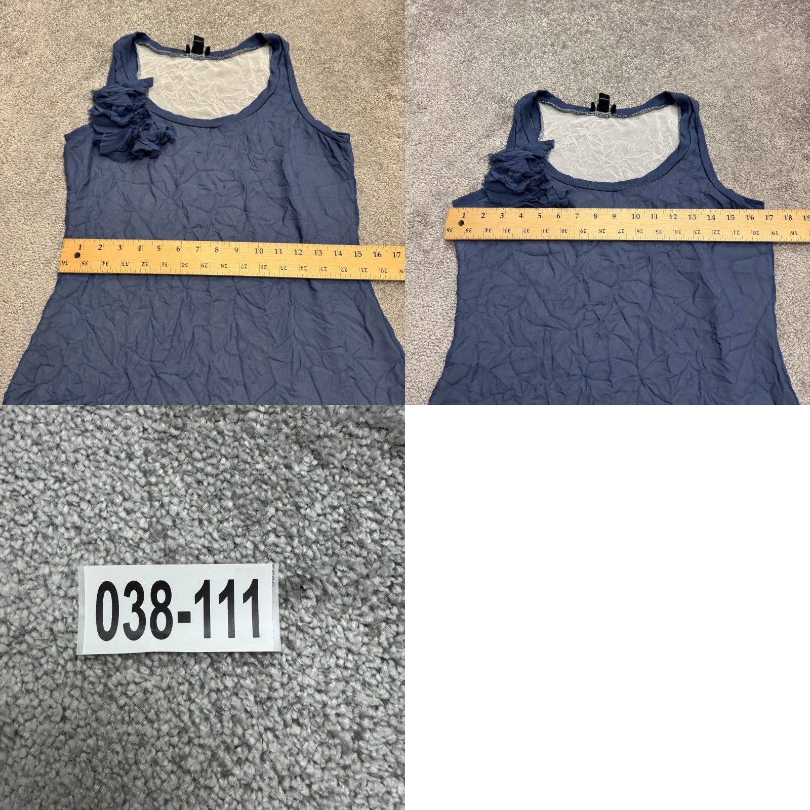 Vintage Ronen Chen Layered Tunic Tank Top Womens 4 Blue Asymmetrical Flower Chiffon Sleeveless Strappy Shoulder Wide Strap Tank Size S / US 4 / IT 40 - 9 Thumbnail