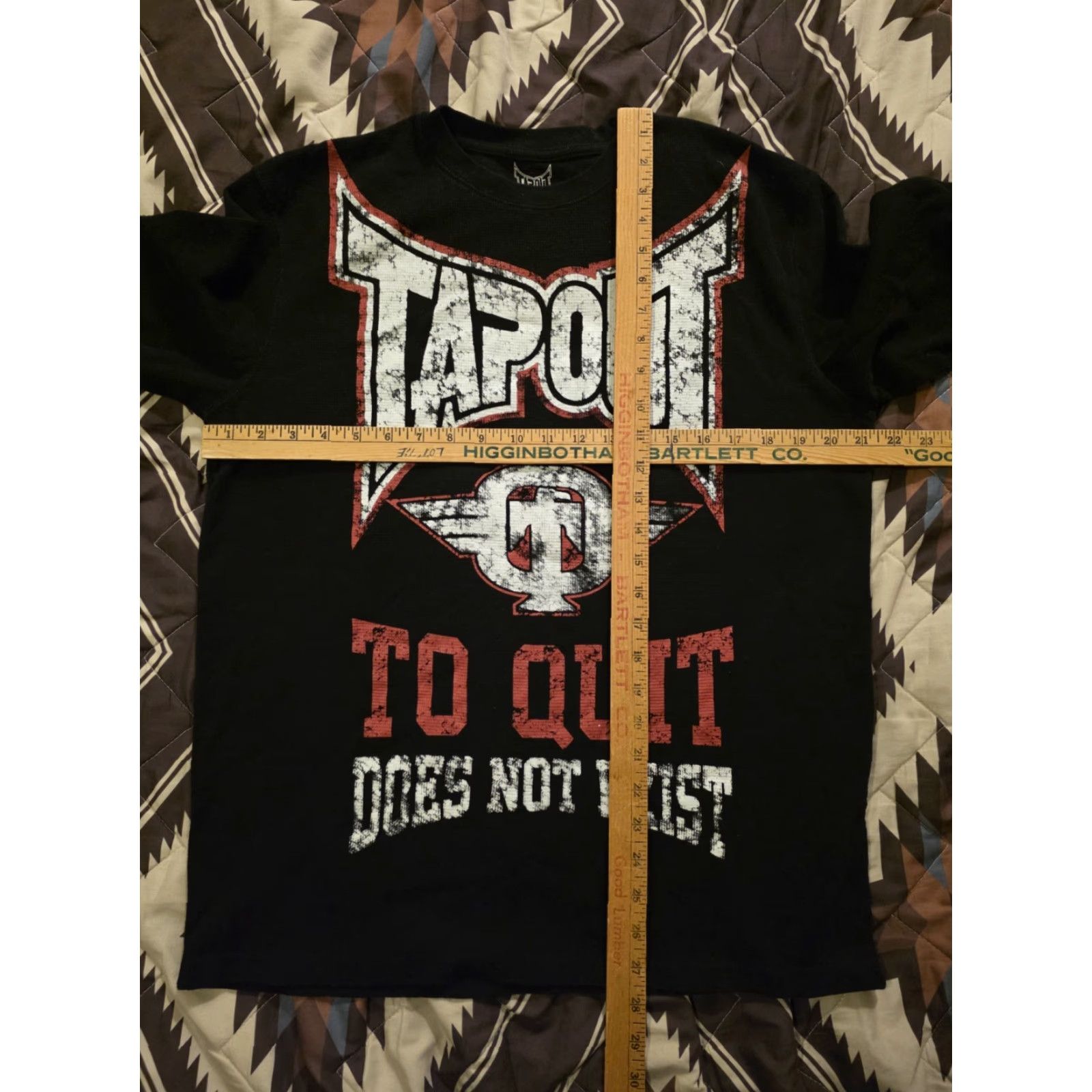 Tapout Tapout Y2K Long Sleeve Thermal Muscle Shirt Black XL Mens Crew Neck Graphic Print Slim Fit T-Shirt Size US XL / EU 56 / 4 - 6 Thumbnail