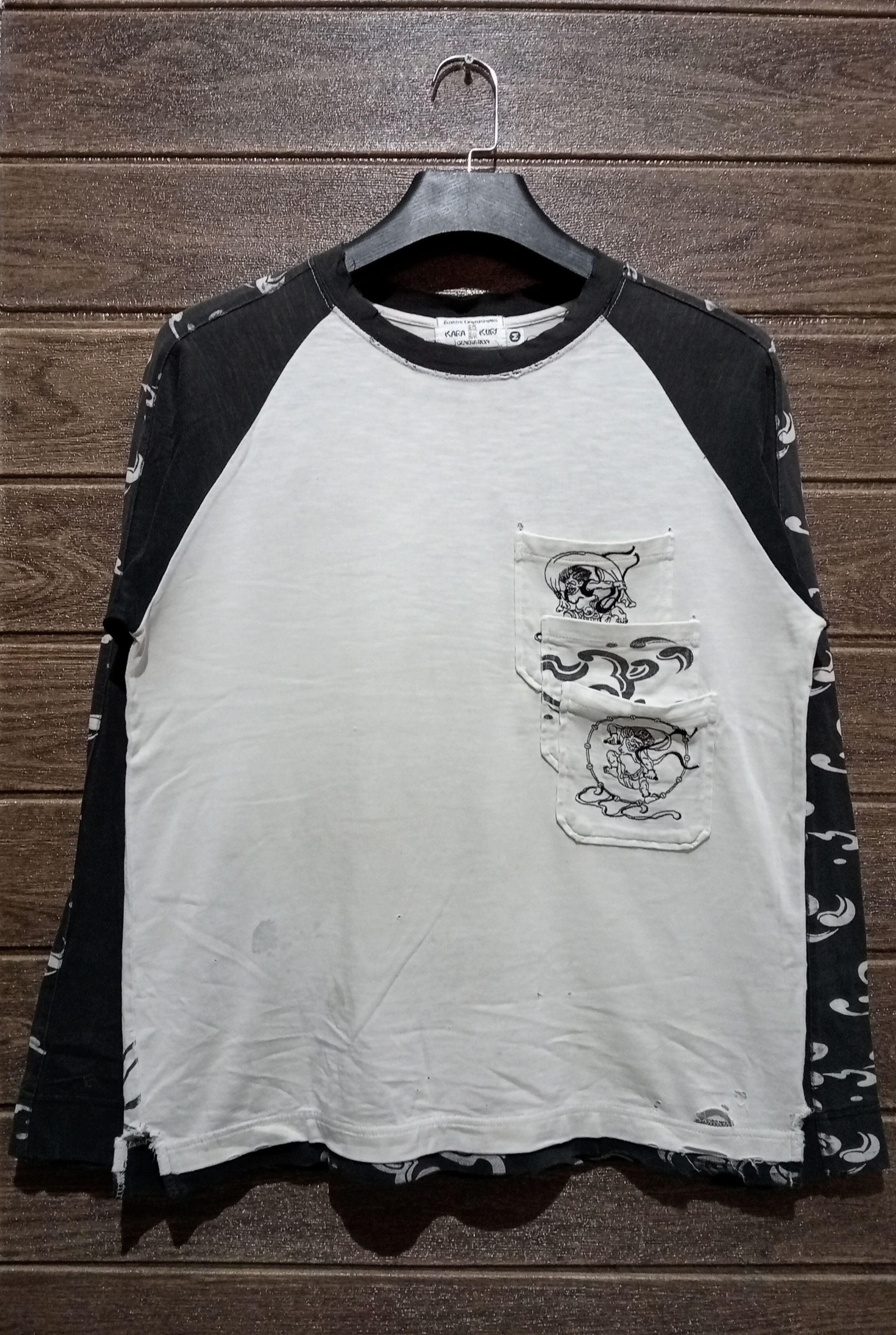 Japanese Brand Vintage Karakuri Distressed Embroidery Sukajan L/S Tshirt Size US M / EU 48-50 / 2 - 1 Thumbnail