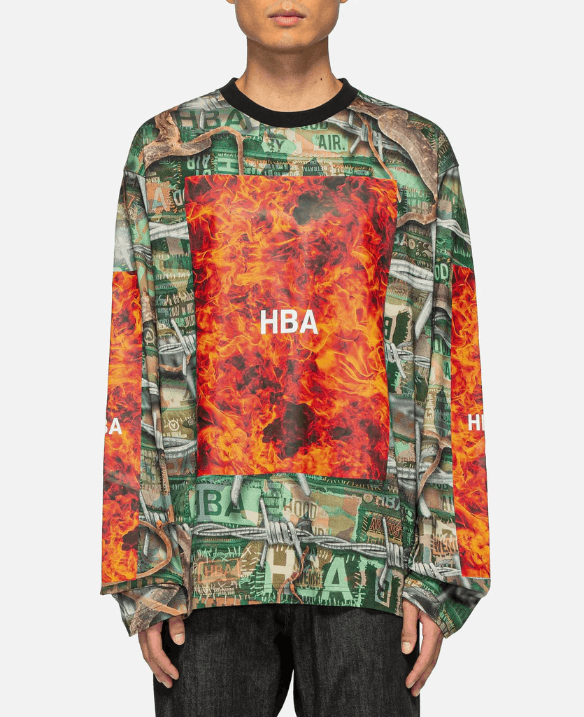 Hood By Air Ablaze Box Camo L/S Crew Neck T-shirt Size US L / EU 52-54 / 3 - 2 Thumbnail