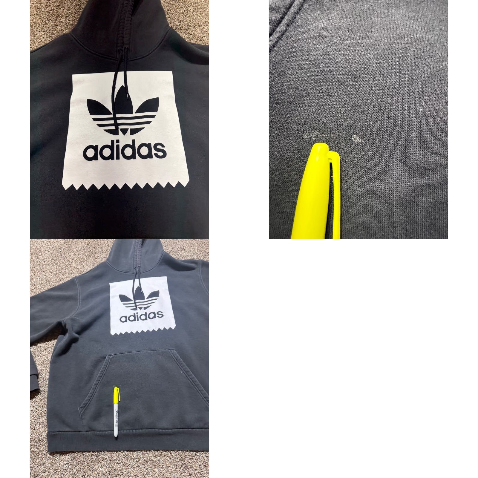 Adidas Adidas Mens Hoodie Pullover Regular Size L Black - Trefoil Logo, Fleece, Long Sleeve, Gym & Training, Original Line Size US L / EU 52-54 / 3 - 8 Thumbnail