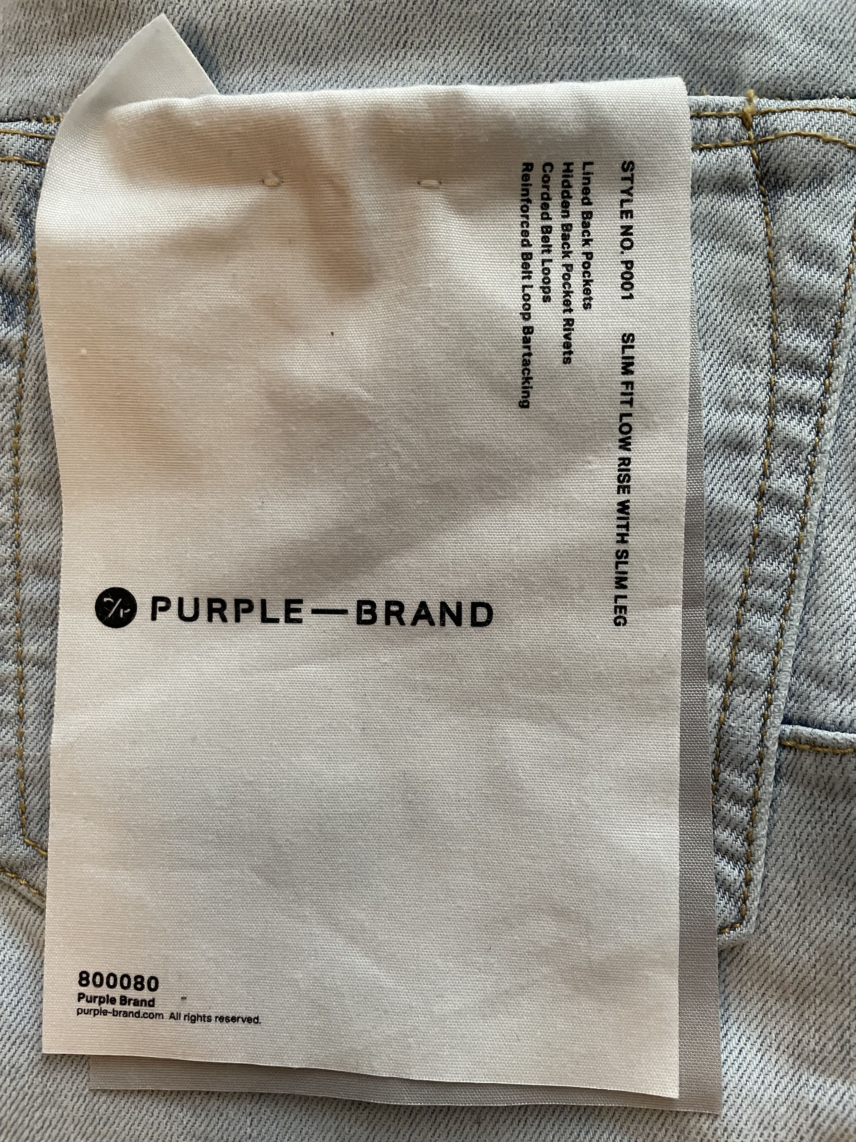 Purple Brand Purple Brand Denim P001-PTLI423-33 "Flock Painted Wordmark" Size US 33 - 3 Thumbnail