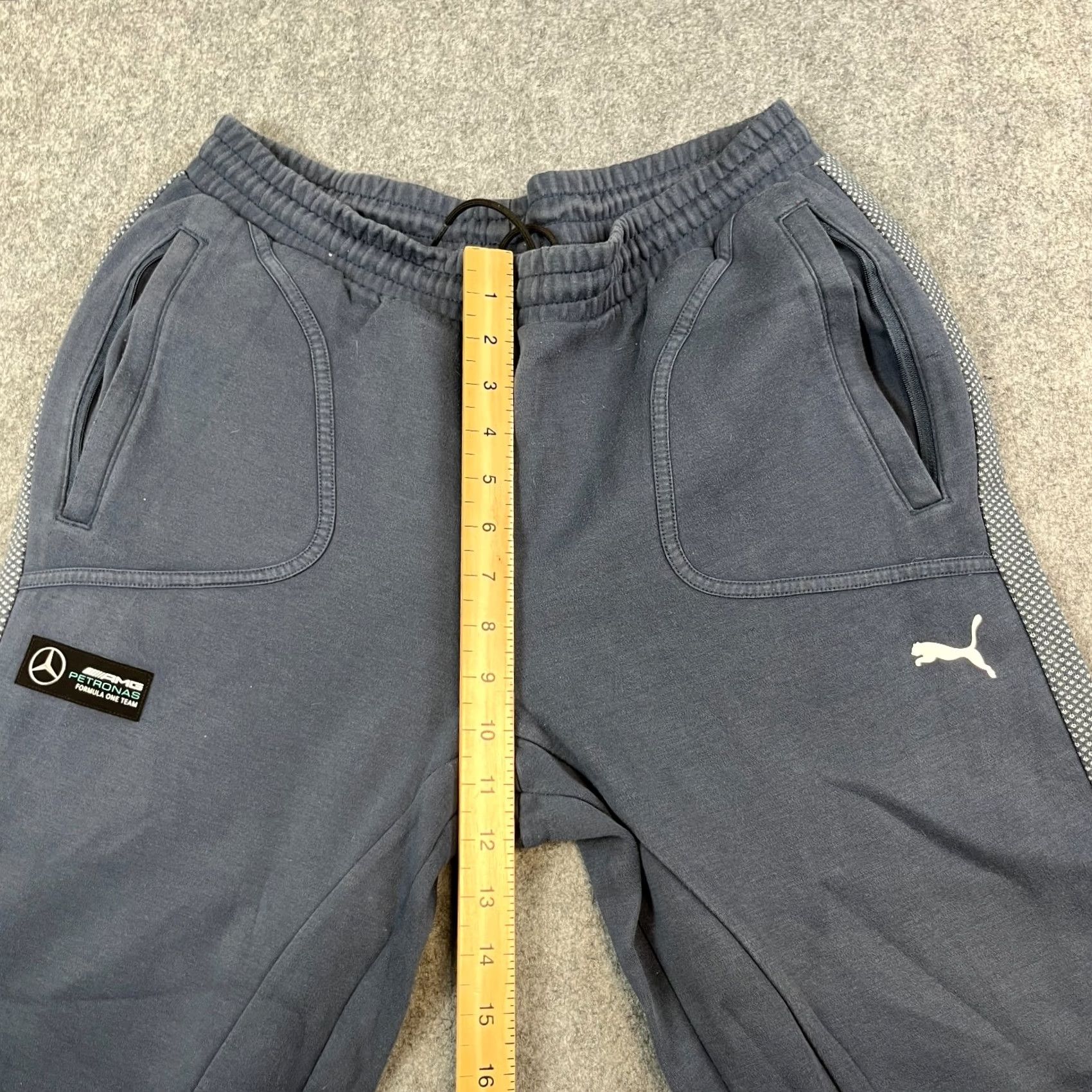 Puma PUMA AMG Mens Joggers Track Pants Grey Blue Large Cotton Blended Fabric Regular Waist 32 in Inside Leg 30 in Pockets Men Trousers Size US 33 - 5 Thumbnail