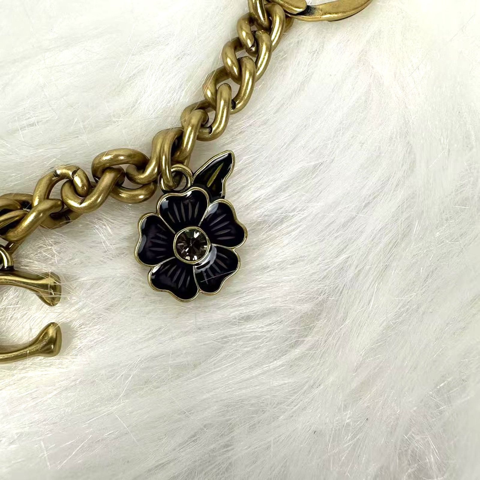 Coach Coach Motif Chain Bag Charm Metal/Brass/Multi Heart Cherry C Size ONE SIZE - 5 Thumbnail