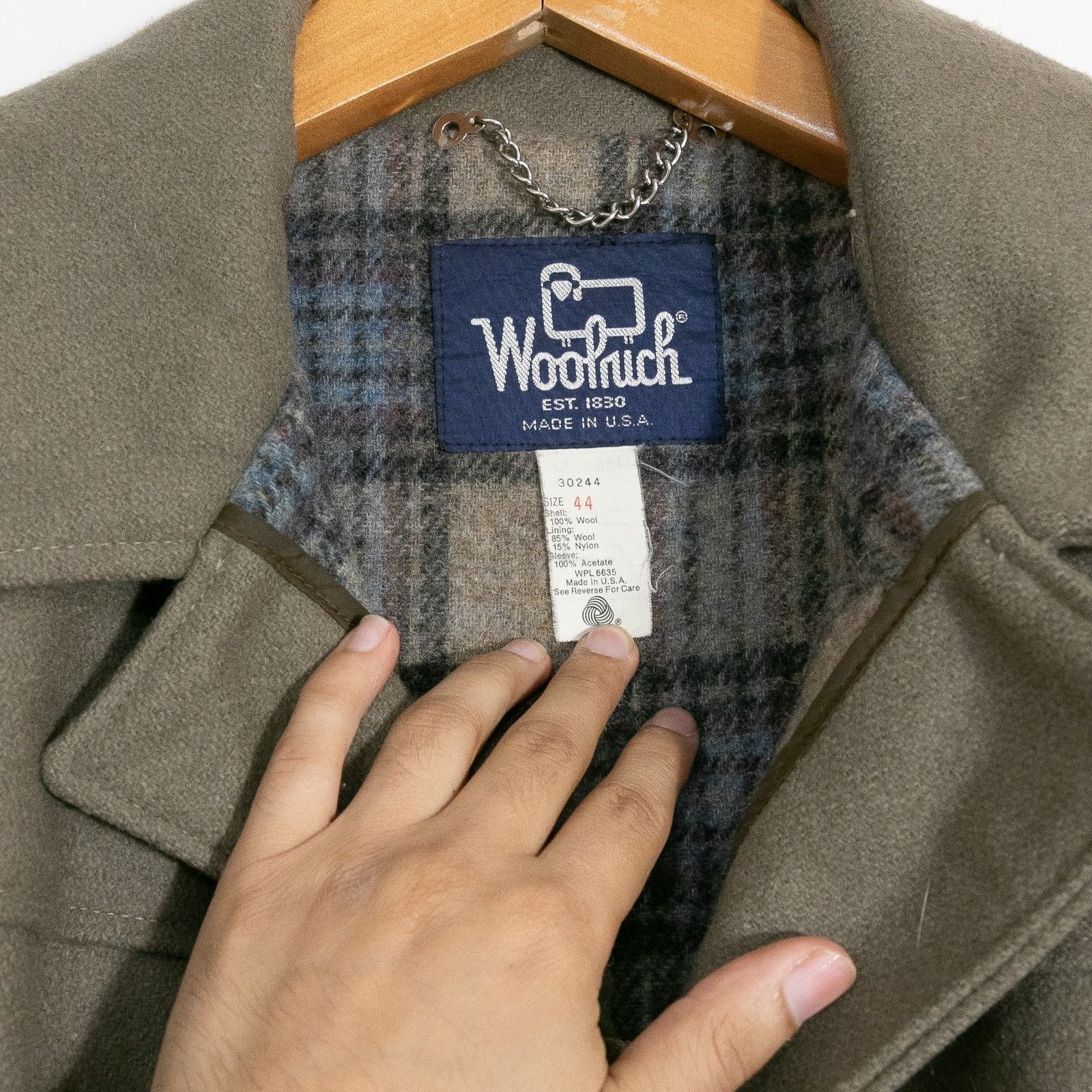 Woolrich Woolen Mills Vintage Woolrich Wool Toggle Coat Mens 44 - Flannel Lined Size US XL / EU 56 / 4 - 6 Thumbnail