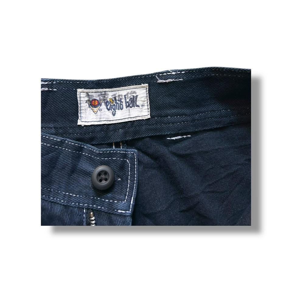 Japanese Brand × Vintage VTG EIGTH BALL BAGGY JEANS Skateboard Size US 32 / EU 48 - 4 Thumbnail