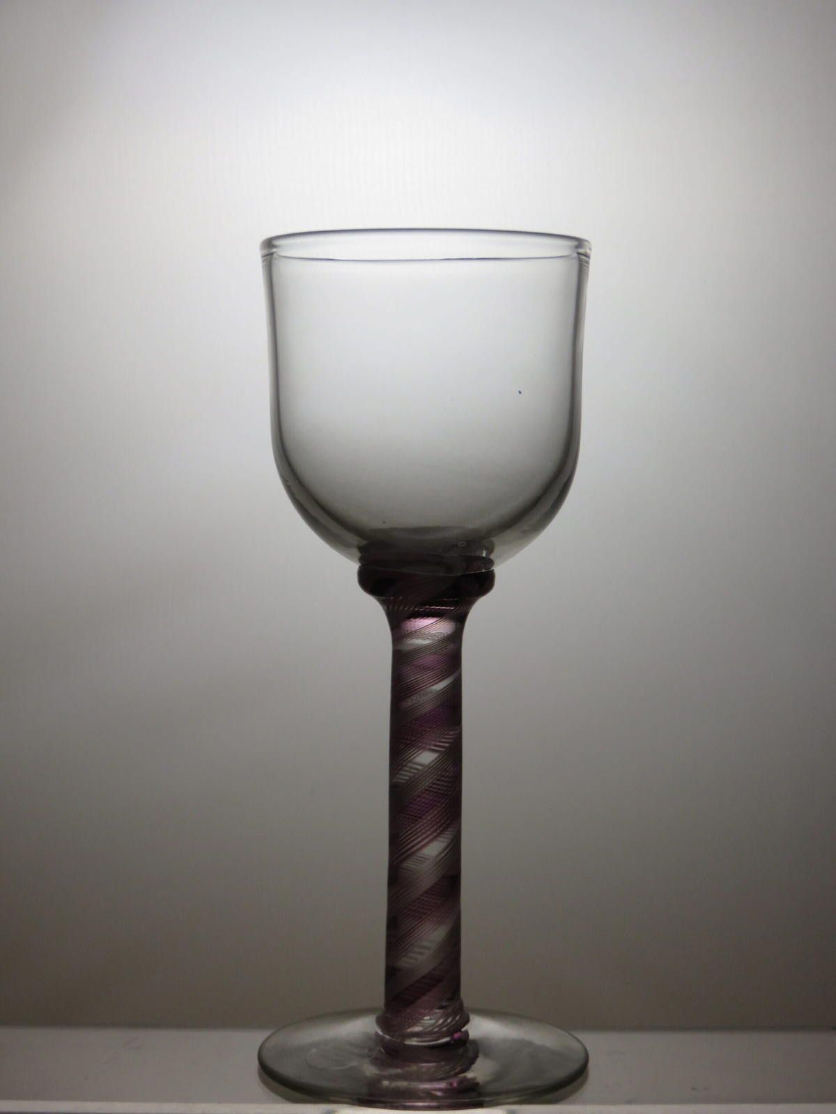 The Unbranded Brand Crystal Clear Bowl Purple Stem Wine Hock Glass 7 1/4" Size ONE SIZE - 3 Thumbnail