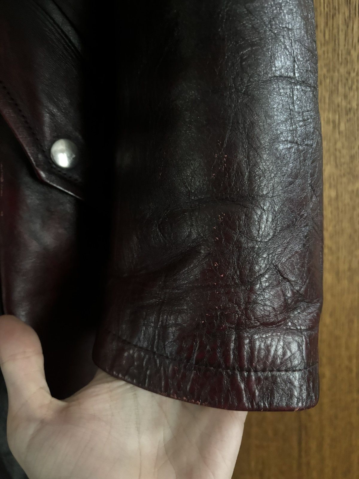 Comme des Garcons COMME DES GARCONS BURGUNDY RED LEATHER TRENCH Size US M / EU 48-50 / 2 - 3 Thumbnail