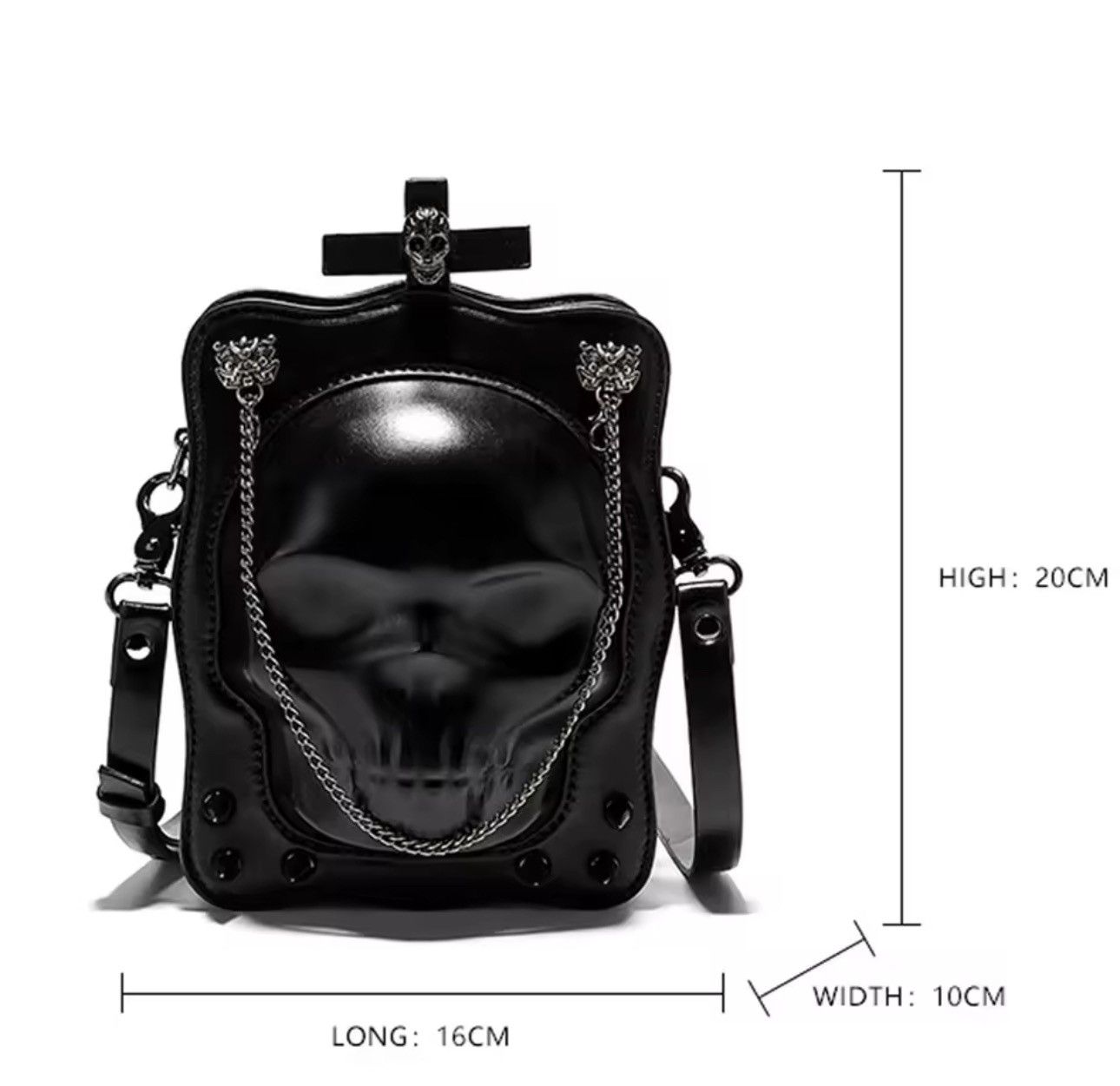 Japanese Brand × Vintage Halloween Theme Punk Rivet Skull Shape Shoulder bag Size ONE SIZE - 2 Thumbnail