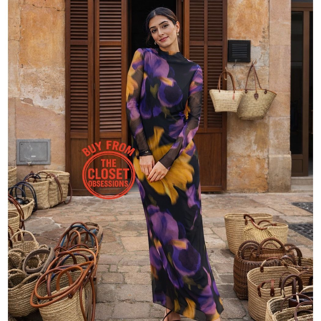 Mango MANGO Floral High Neck Maxi Dress NWT Size S / US 4 / IT 40 - 7 Thumbnail