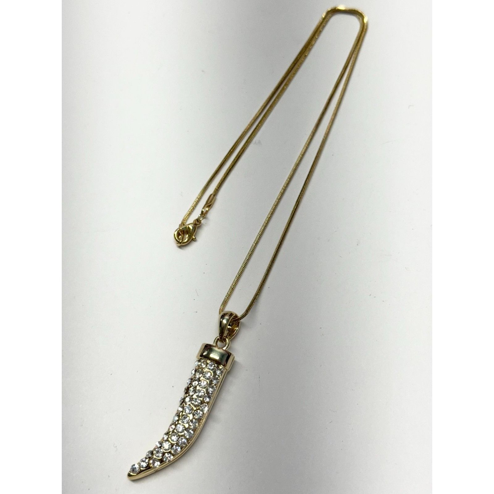 Other Vintage rhinestone gold horn snake chain necklace Size ONE SIZE - 3 Thumbnail