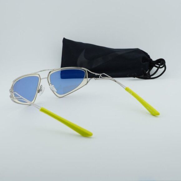 Nike NIKE VEIL EV24048 041 Sunglasses Silver Geometric Frame Size ONE SIZE - 9 Thumbnail