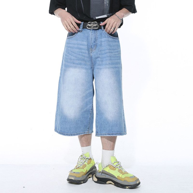 Japanese Brand Casual Male Jeans Wide Leg Denim Jorts Size US 33 - 1 Thumbnail