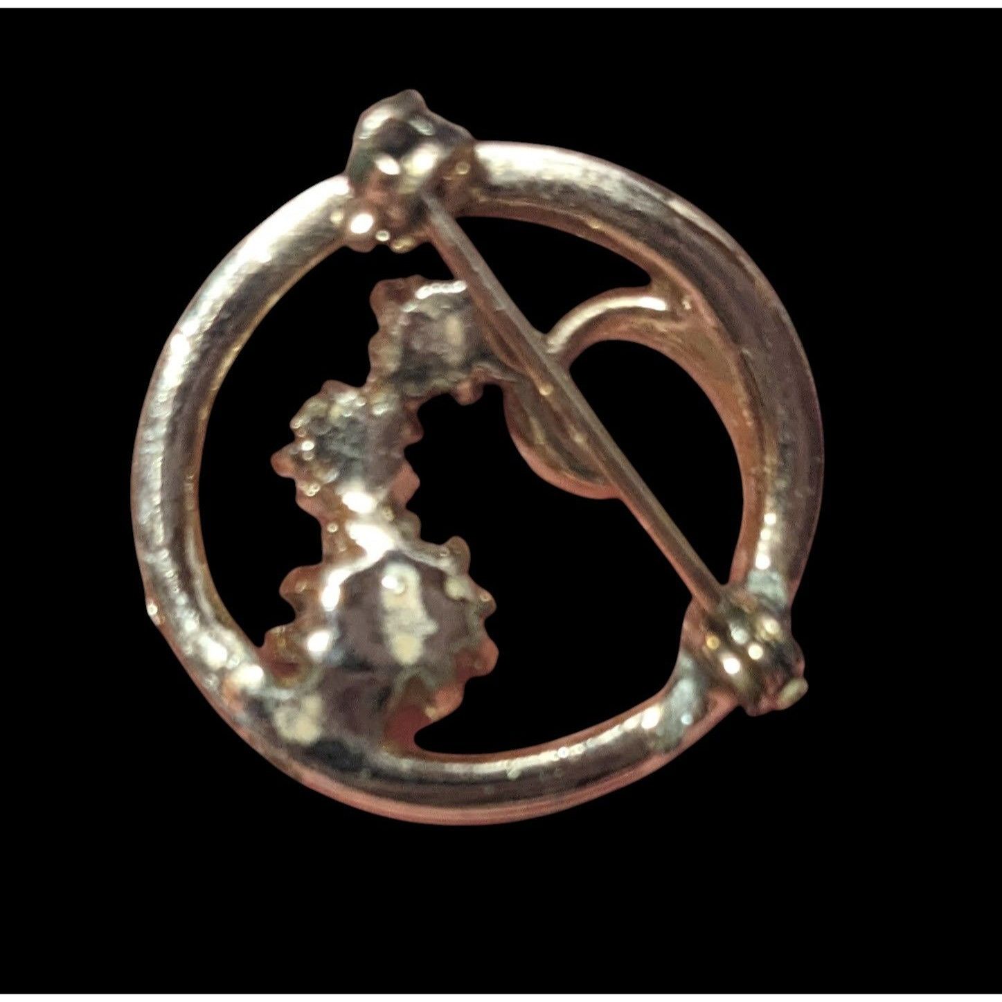 Other Vintage Floral Rhinestone Gold Tone Brooch Size ONE SIZE - 4 Thumbnail
