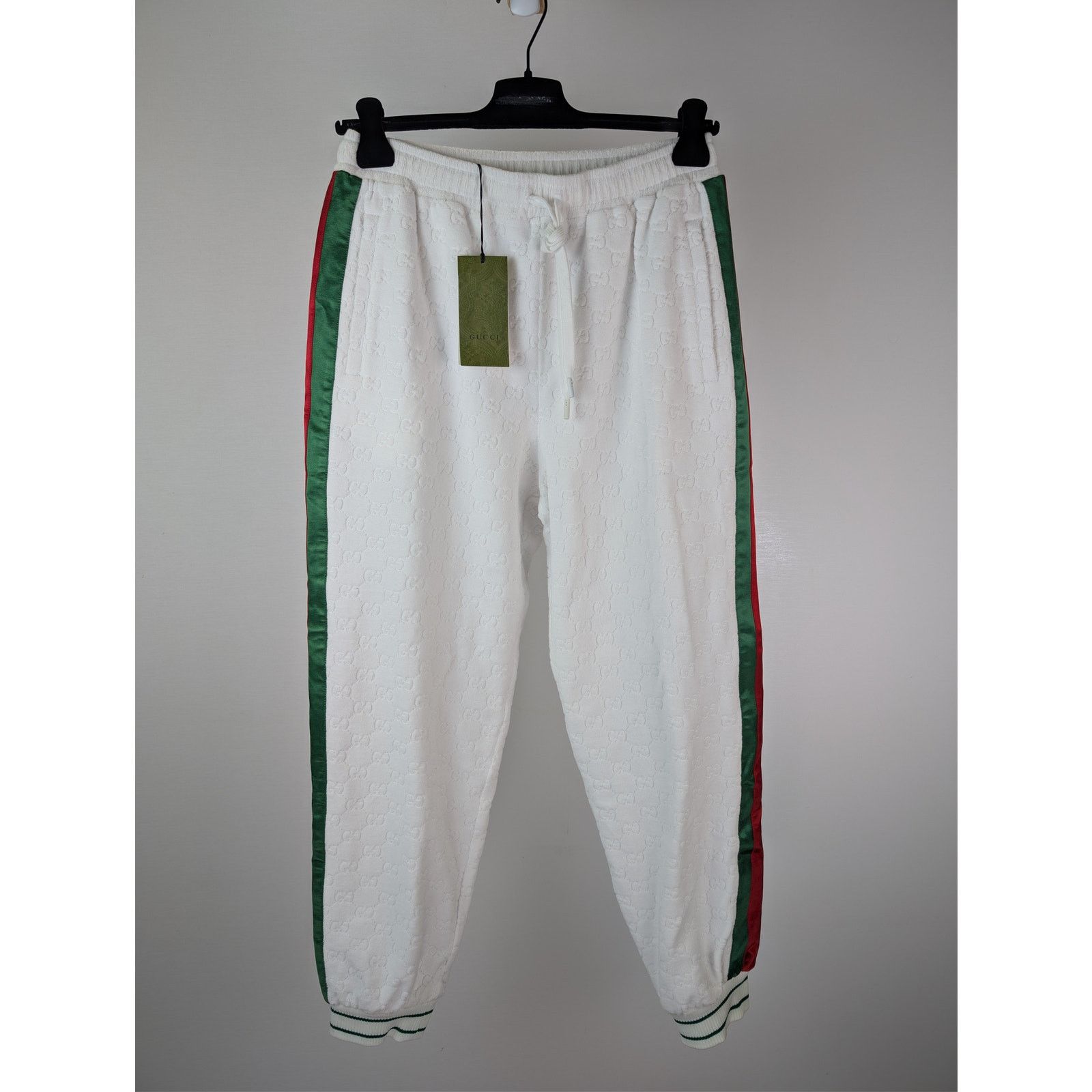 Gucci o1rshd1 GG Cotton Terry Cloth Jogging Pants in White Size US 32 / EU 48 - 1 Thumbnail
