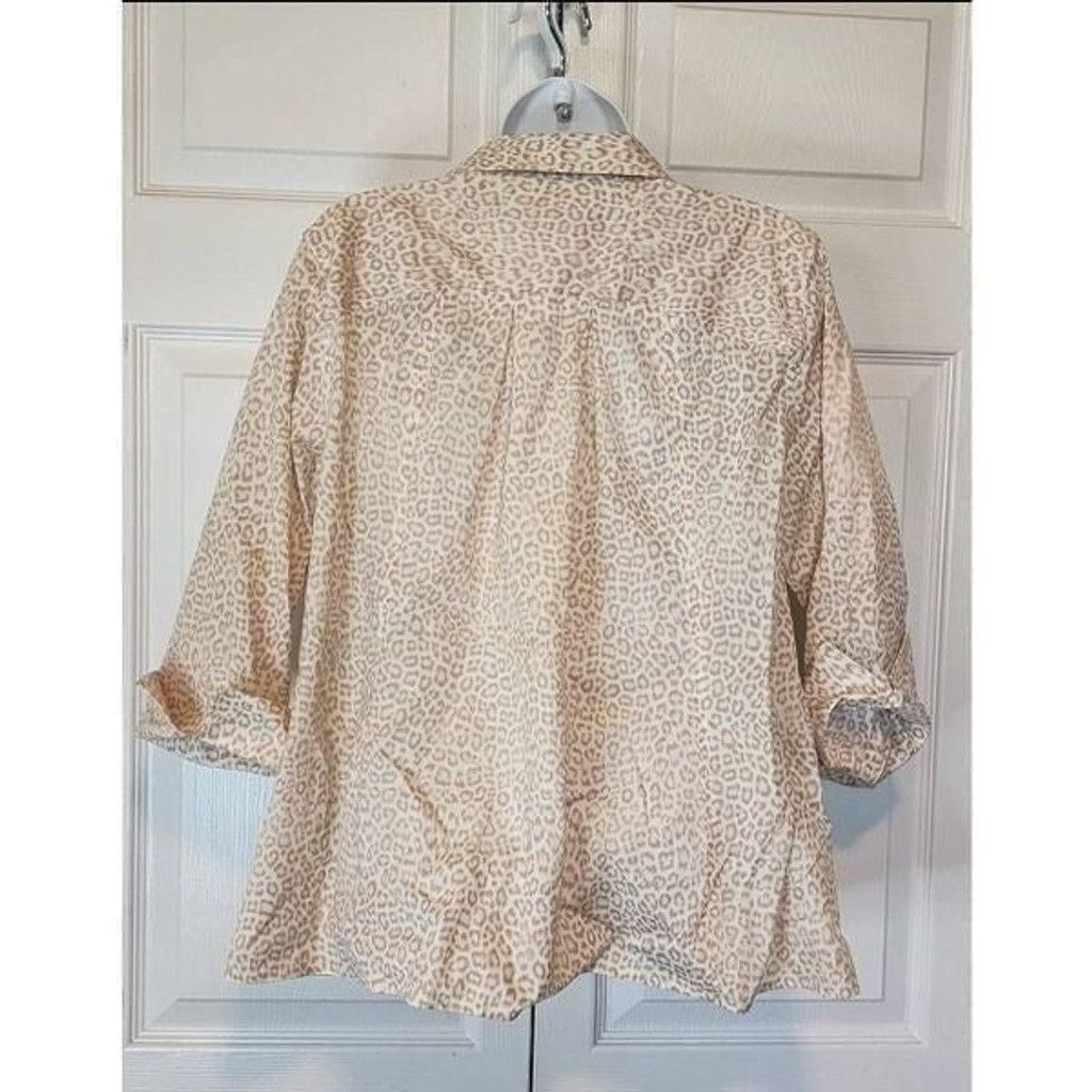 Chicos Chico's Animal Print Blouse Size L / US 10 / IT 46 - 3 Thumbnail