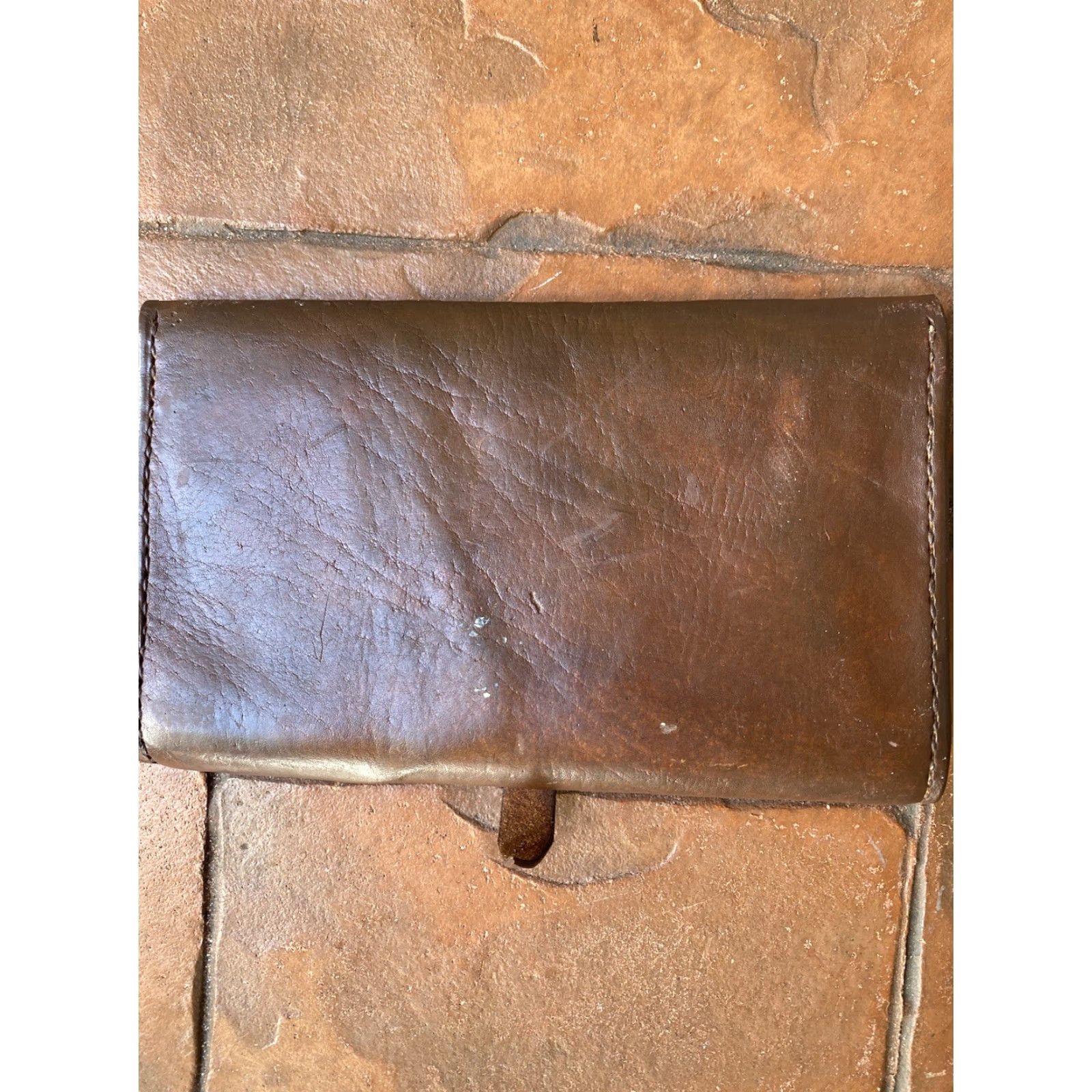Vintage VINTAGE Leather Western Hand Tooled Embossed Clutch Envelope Purse Bag 9" Brown Women Clutch Western Bag Size ONE SIZE - 5 Thumbnail