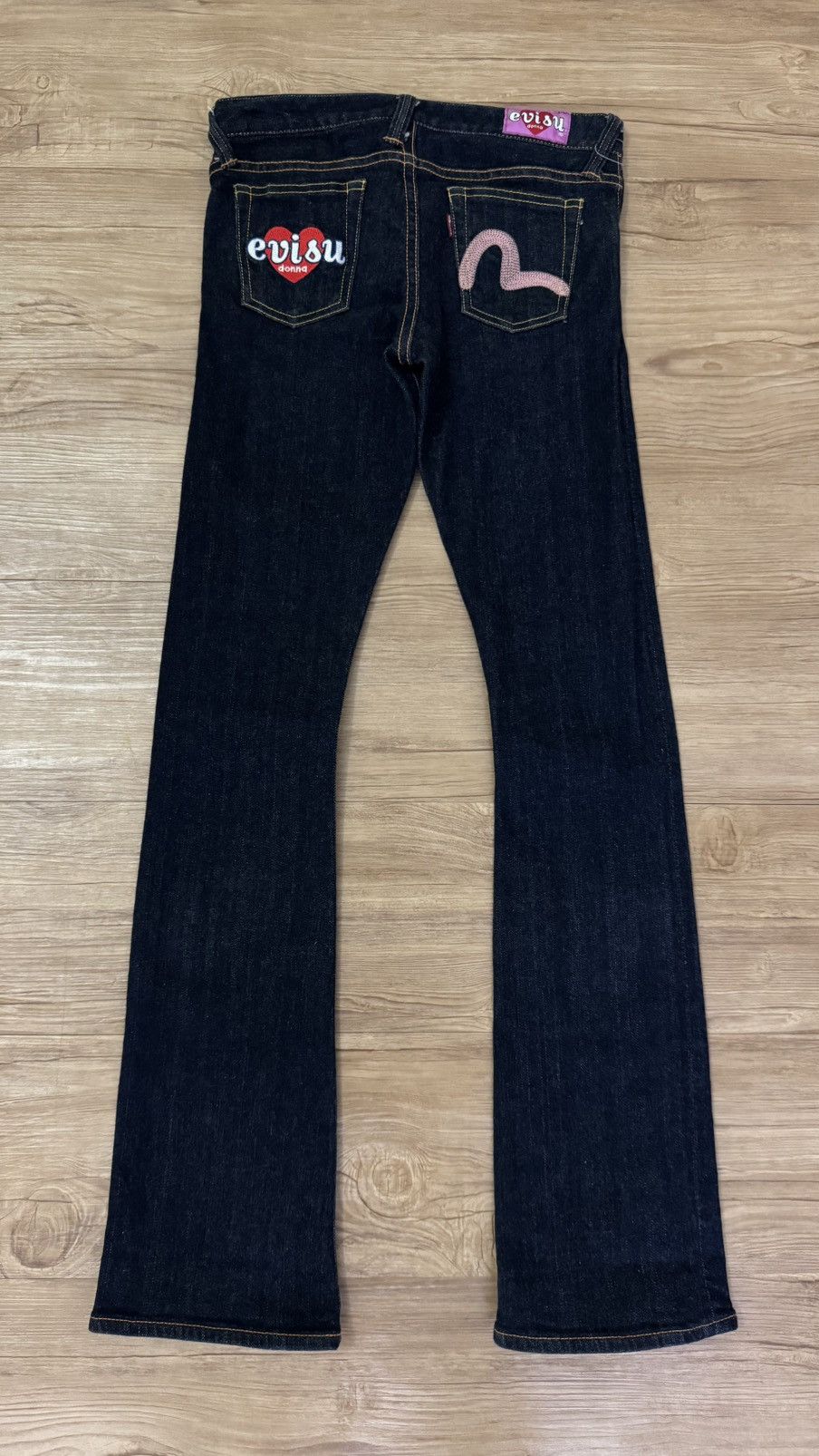 Evisu Evisu Donna Selvedge Flare Bootcut Jeans Size 27" / US 4 / IT 40 - 4 Thumbnail